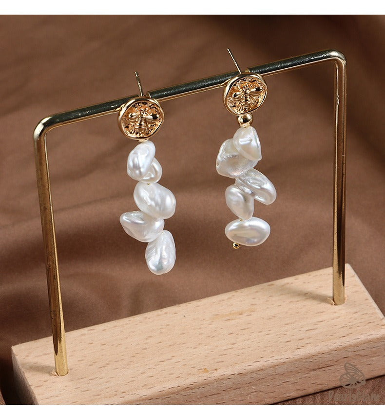 Venus Loop – Baroque Pearl & Medallion Earrings