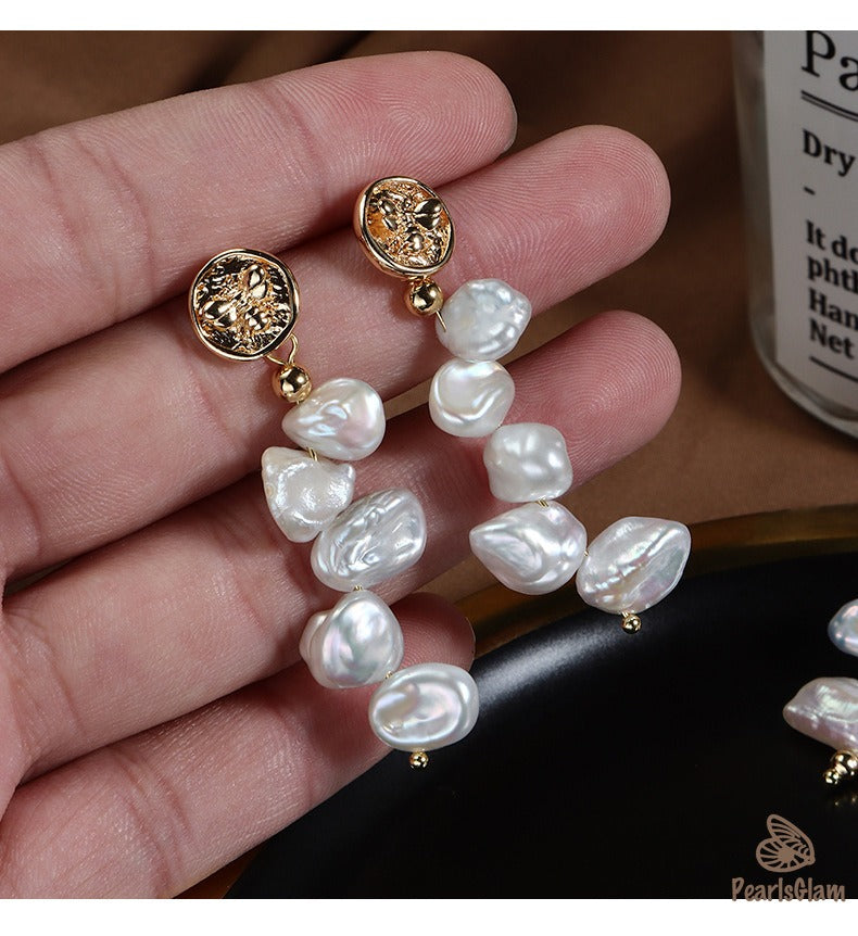 Venus Loop – Baroque Pearl & Medallion Earrings