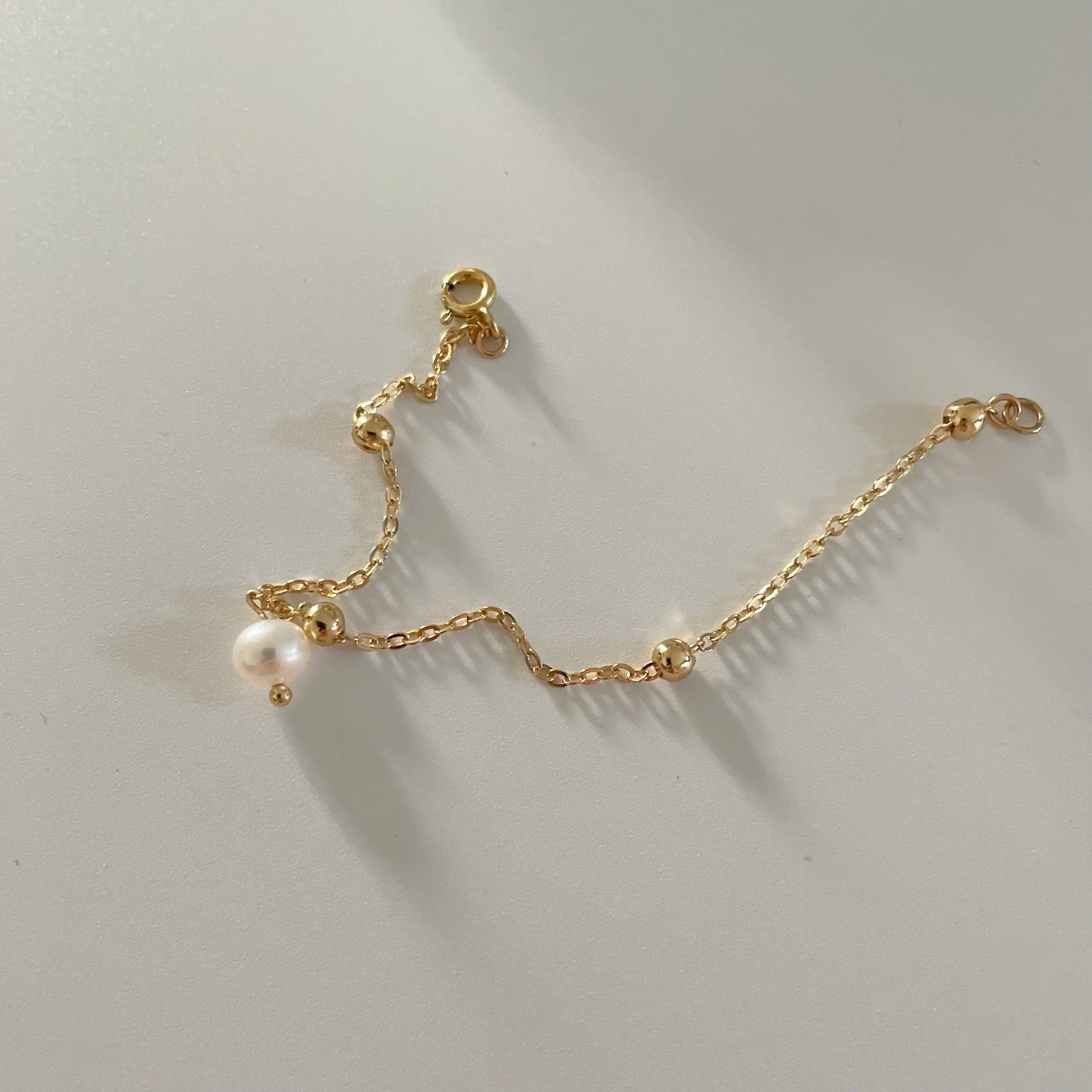 14K Gold Single Freshwater Pearl Bracelet