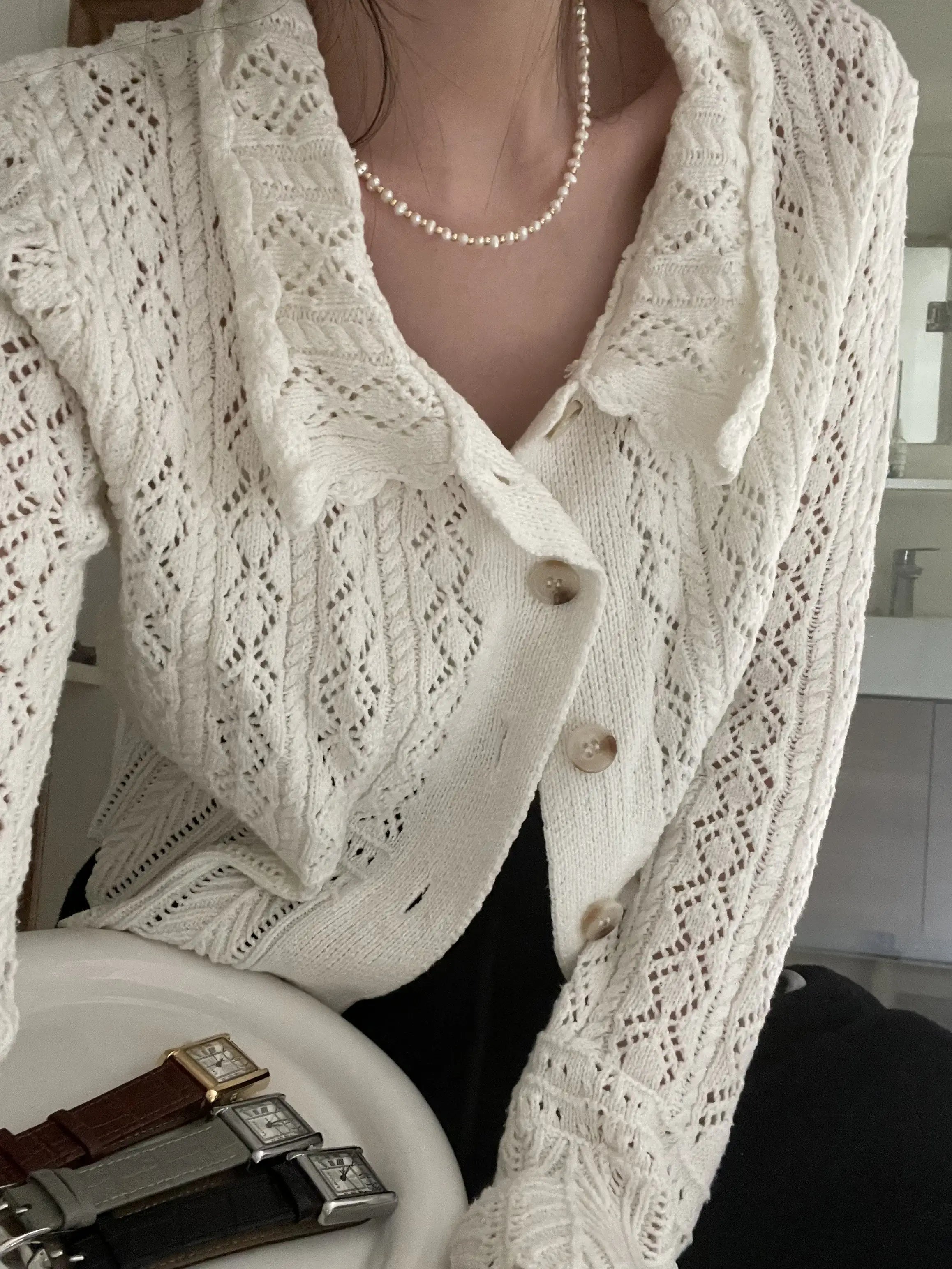 Alternating Freshwater Pearl with 14K Gold Beads Necklace