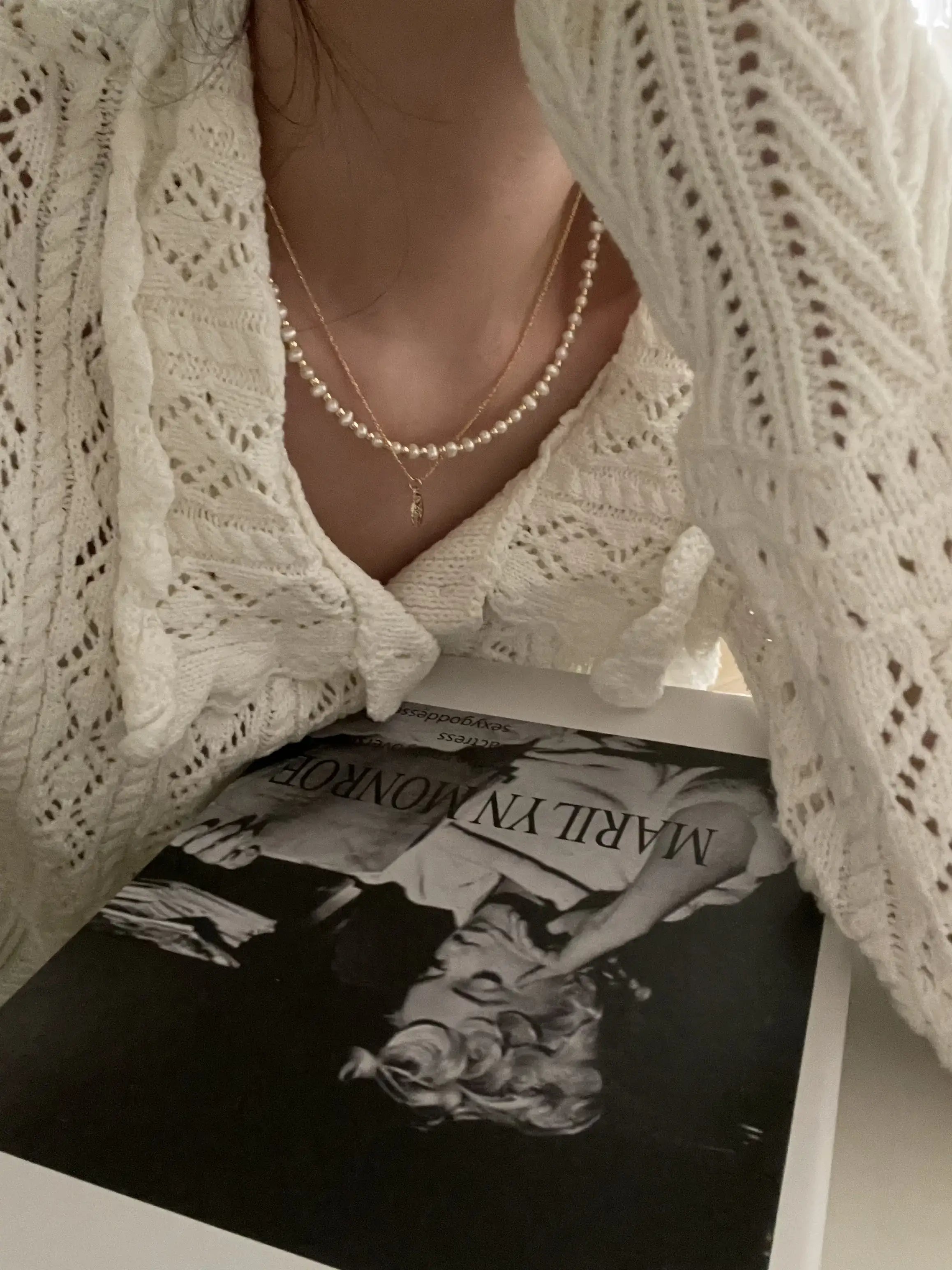 Alternating Freshwater Pearl with 14K Gold Beads Necklace