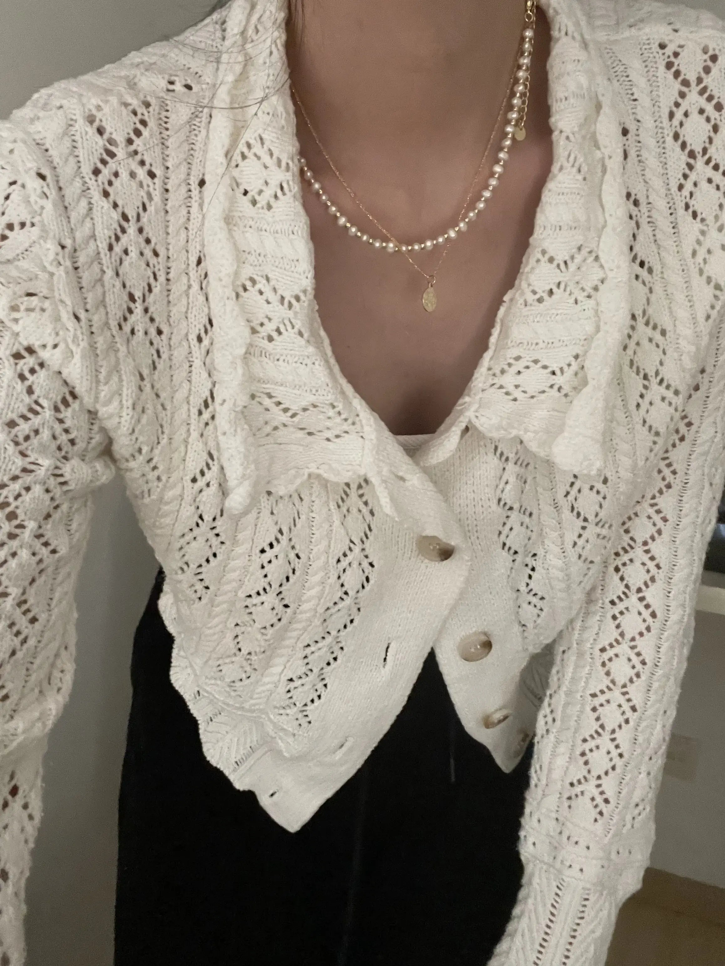 Alternating Freshwater Pearl with 14K Gold Beads Necklace