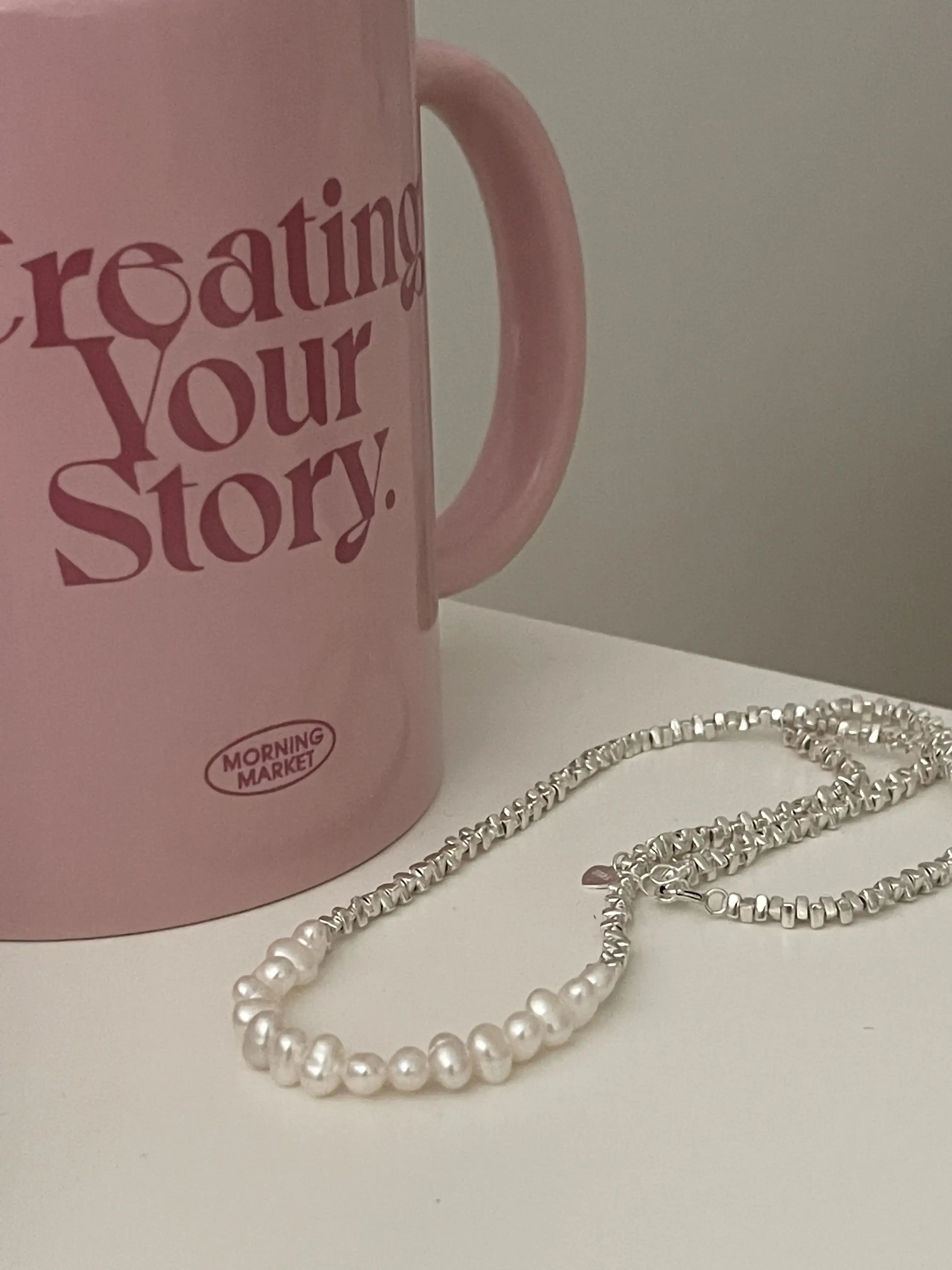 Freshwater Pearl Necklace with Sterling Silver Accents