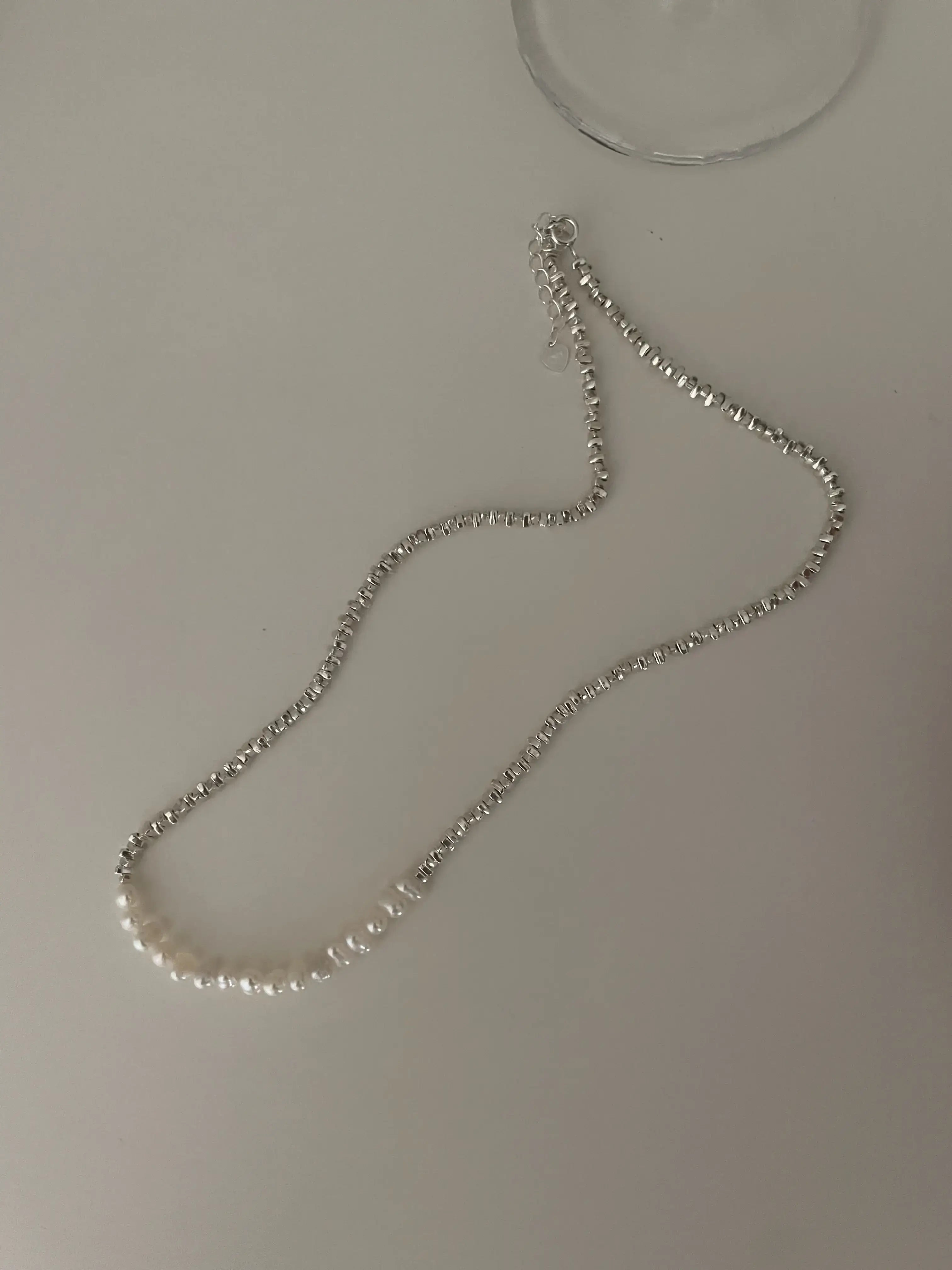 Freshwater Pearl Necklace with Sterling Silver Accents