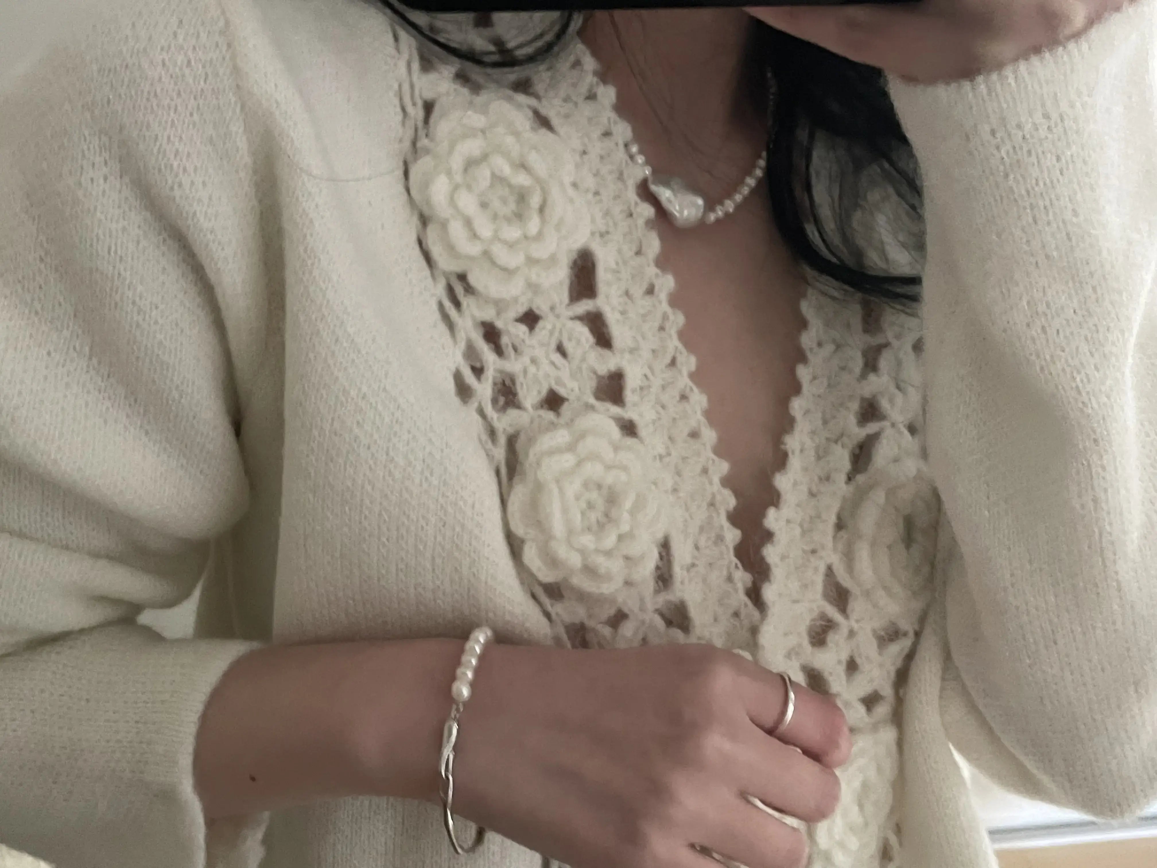 Baroque Pearl Statement Necklace with Baby Pearl Chain