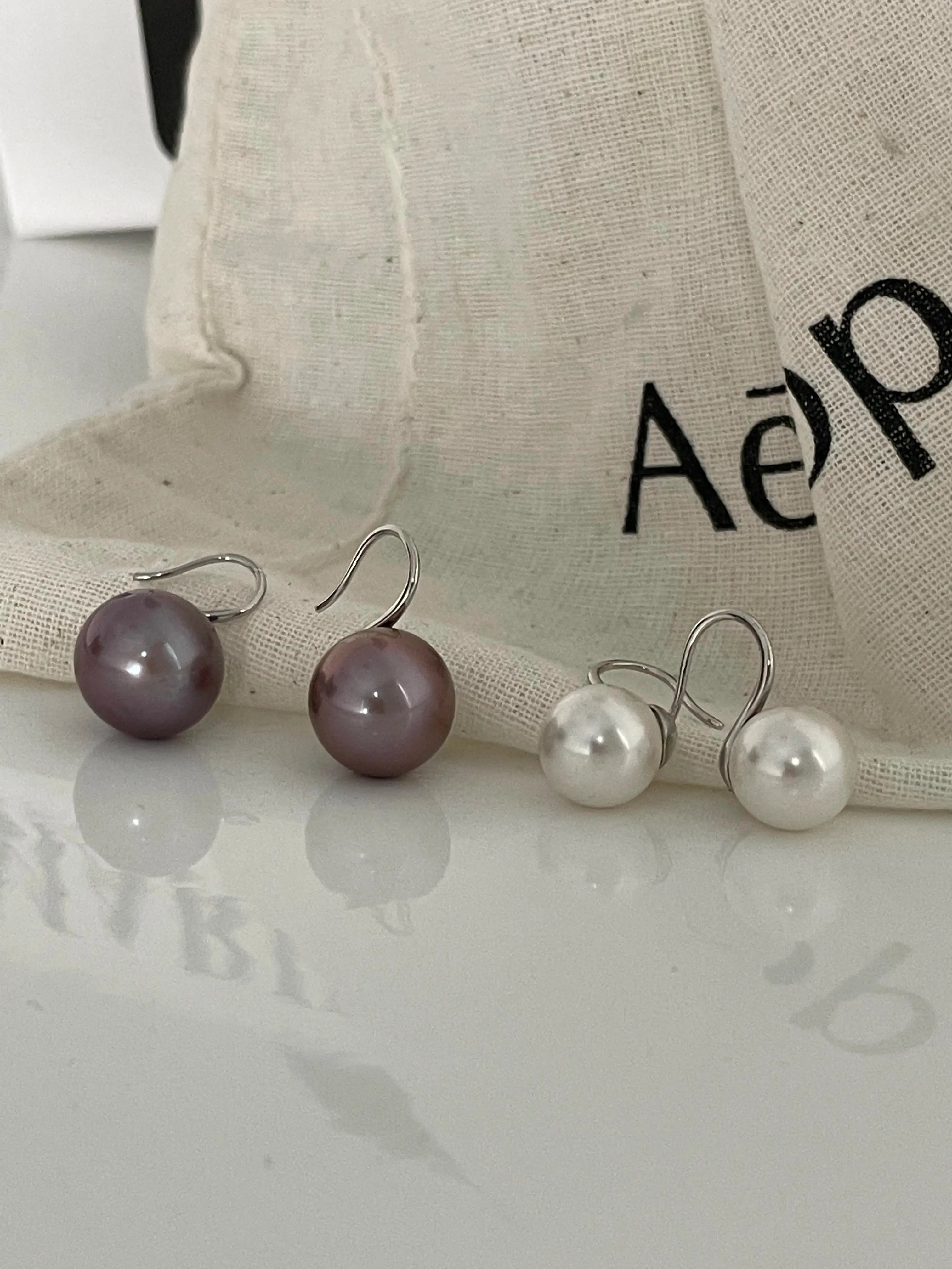 Elegant Purple Edison Pearl Earrings