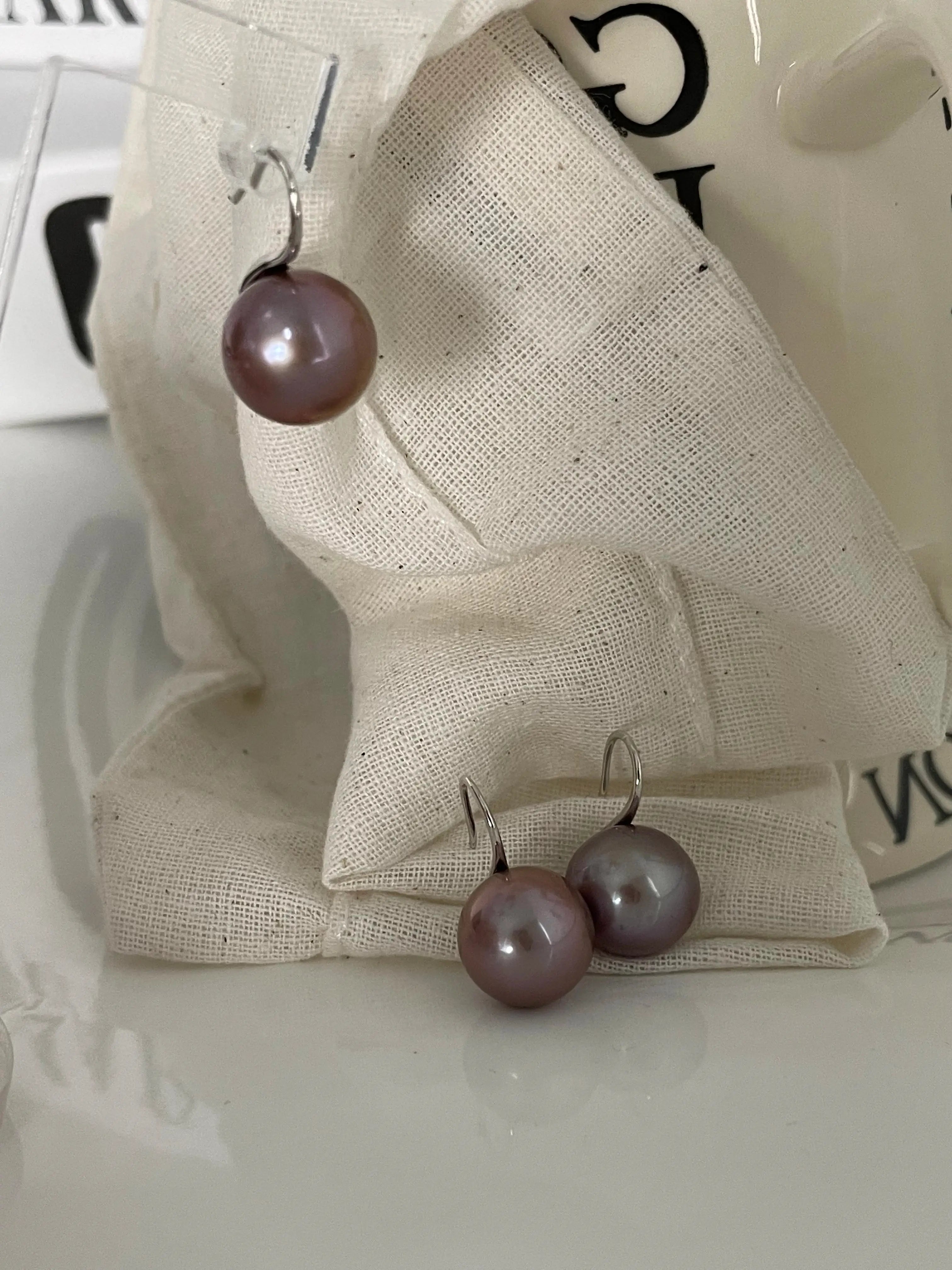 Elegant Purple Edison Pearl Earrings