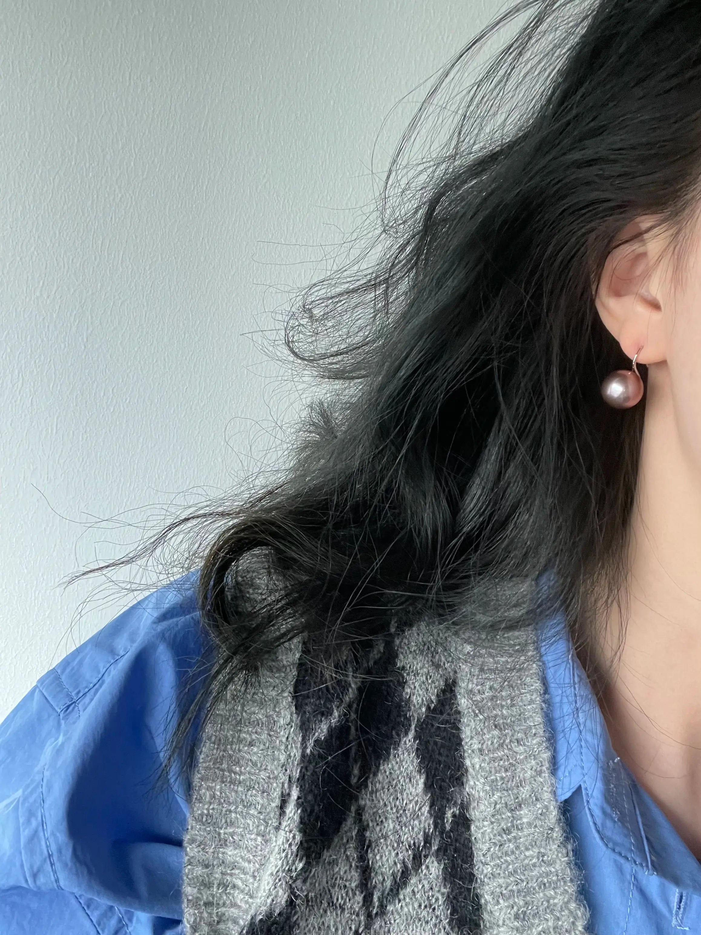 Elegant Purple Edison Pearl Earrings