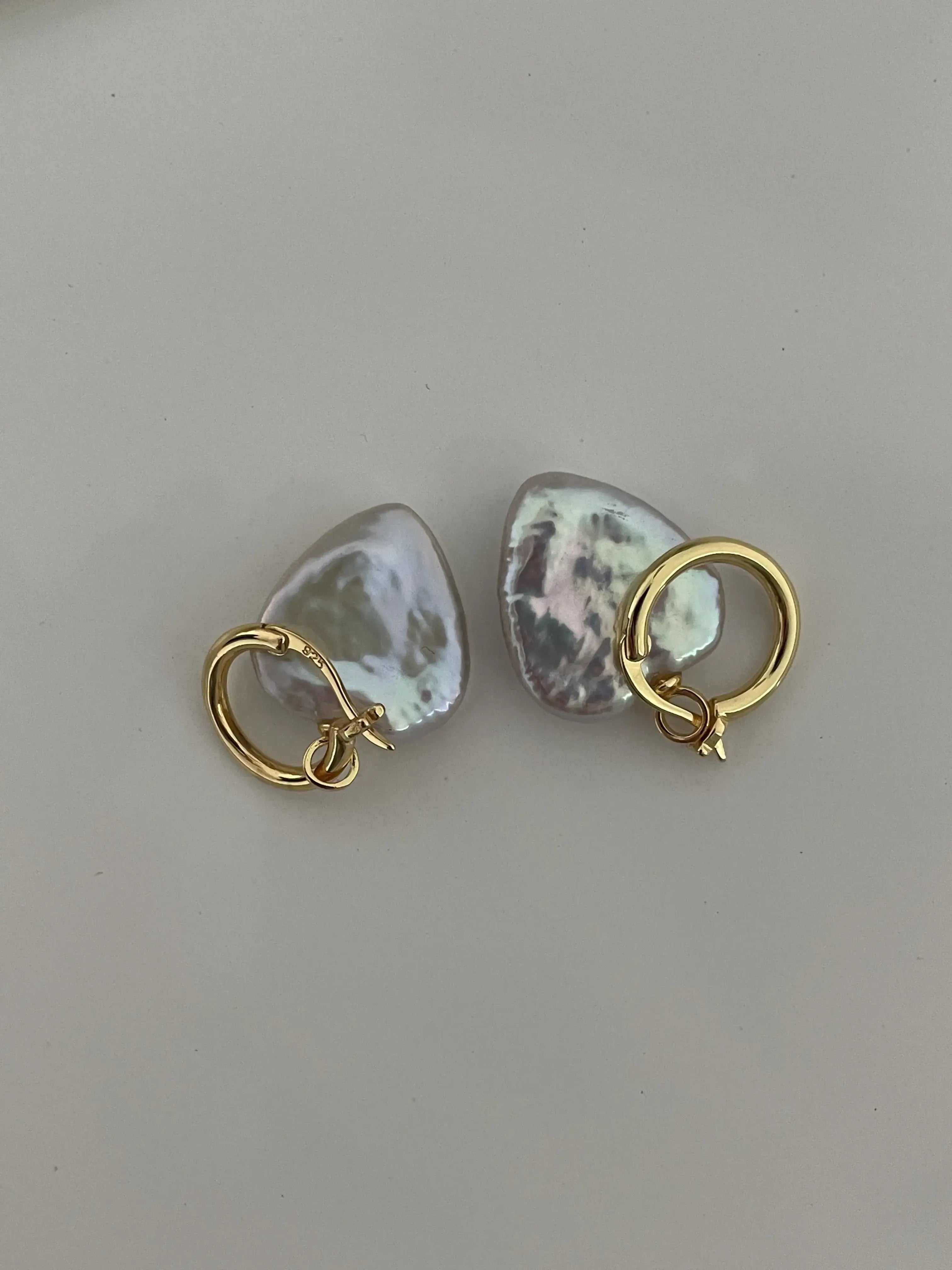 Heart-Shaped Freshwater Pearl Drop Earrings