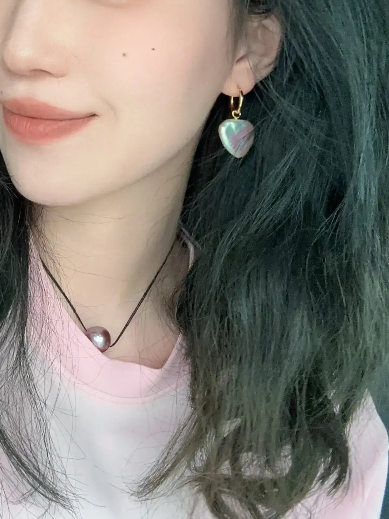 Heart-Shaped Freshwater Pearl Drop Earrings