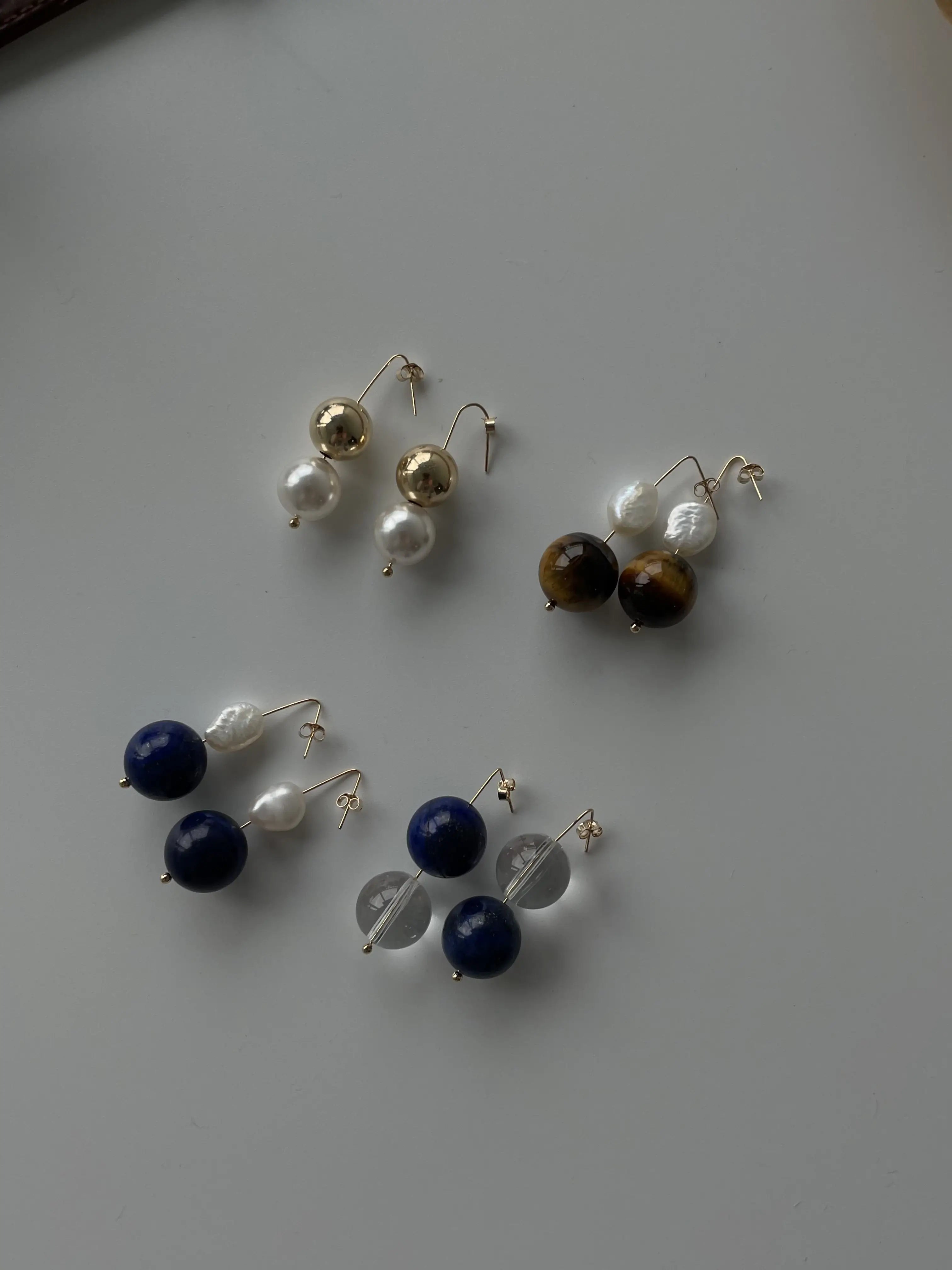 Lapis Lazuli and Freshwater Pearl Drop Earrings