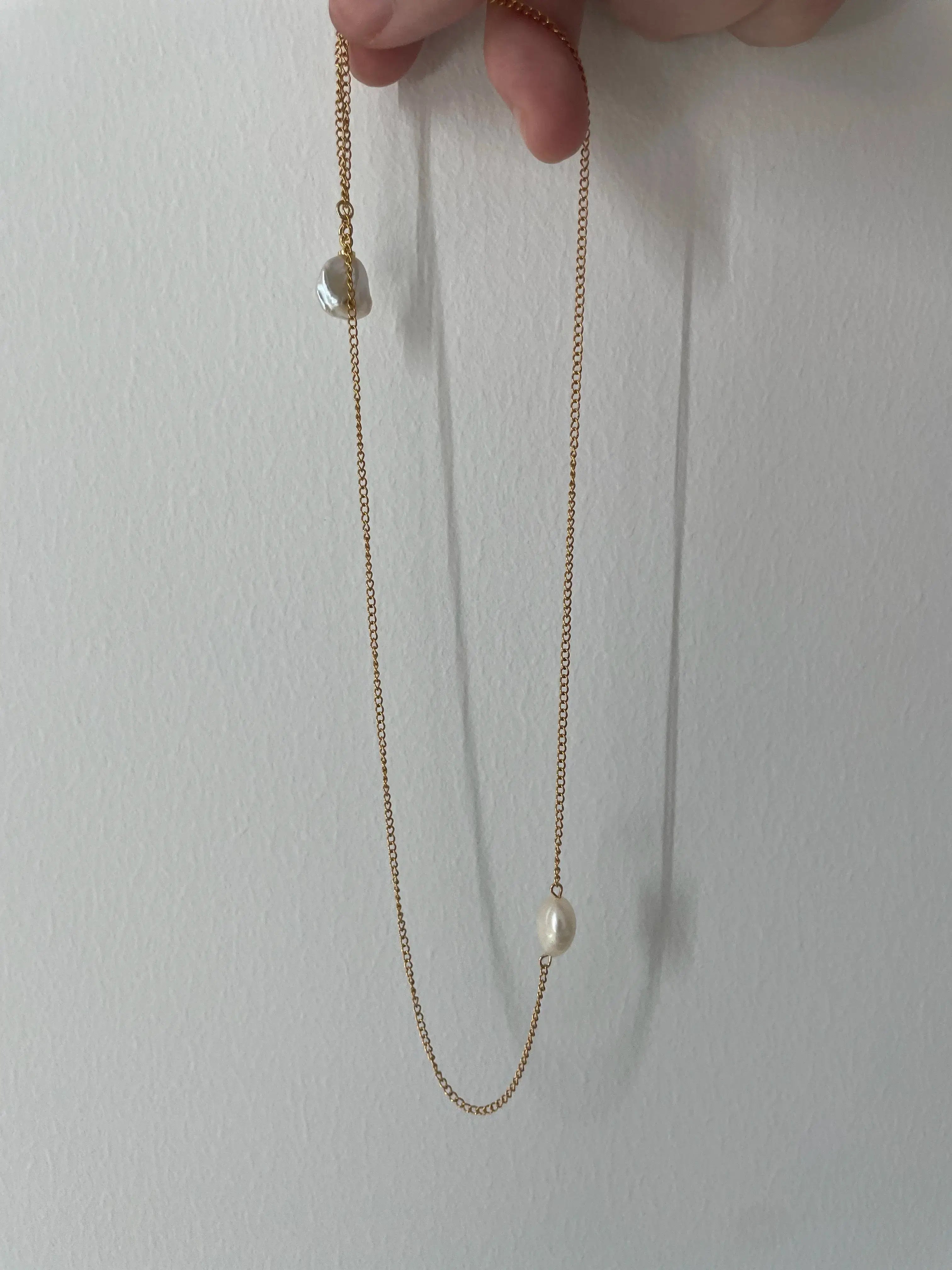 14K Gold Single Petal Pearl Necklace