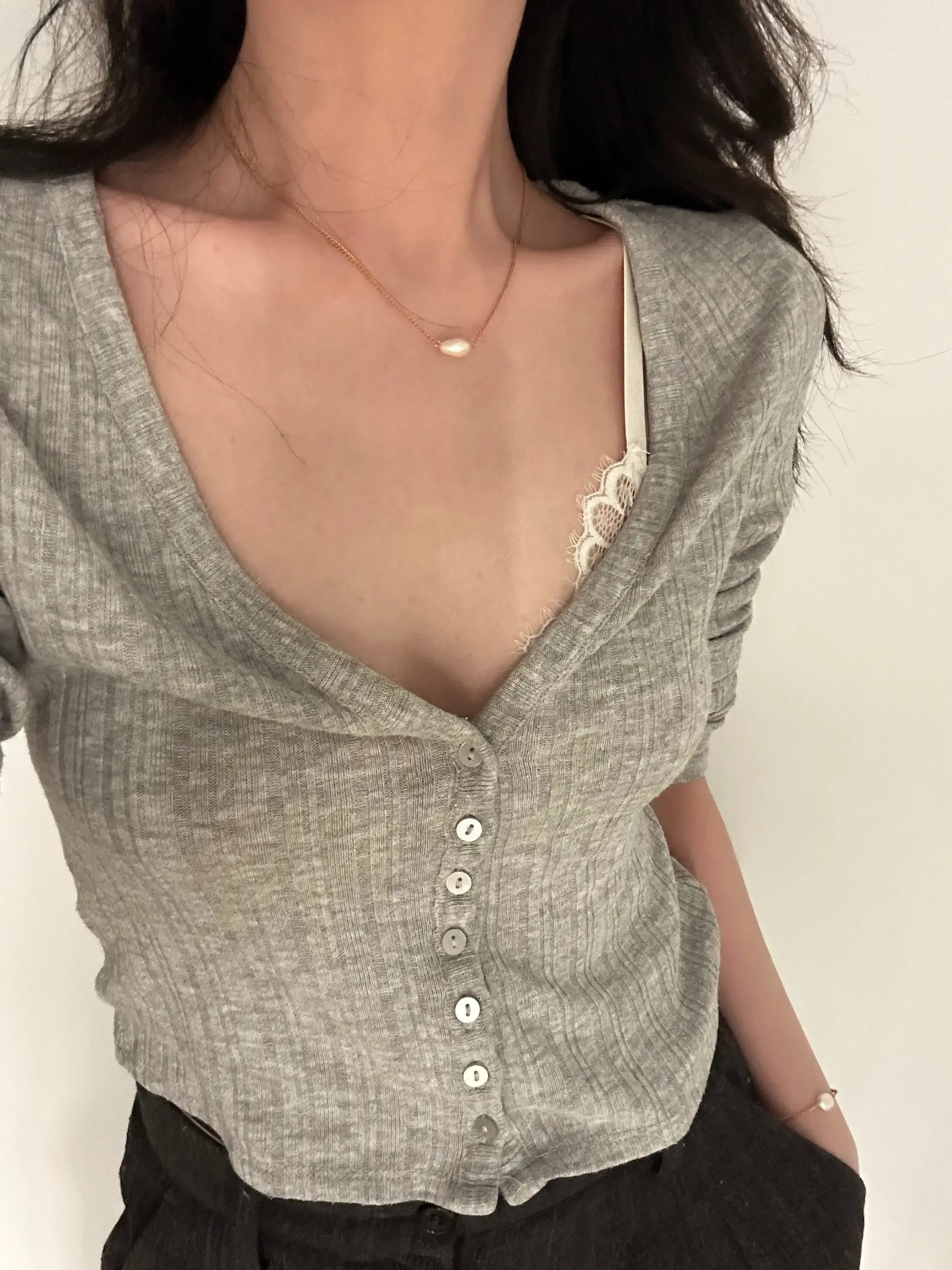 14K Gold Single Petal Pearl Necklace