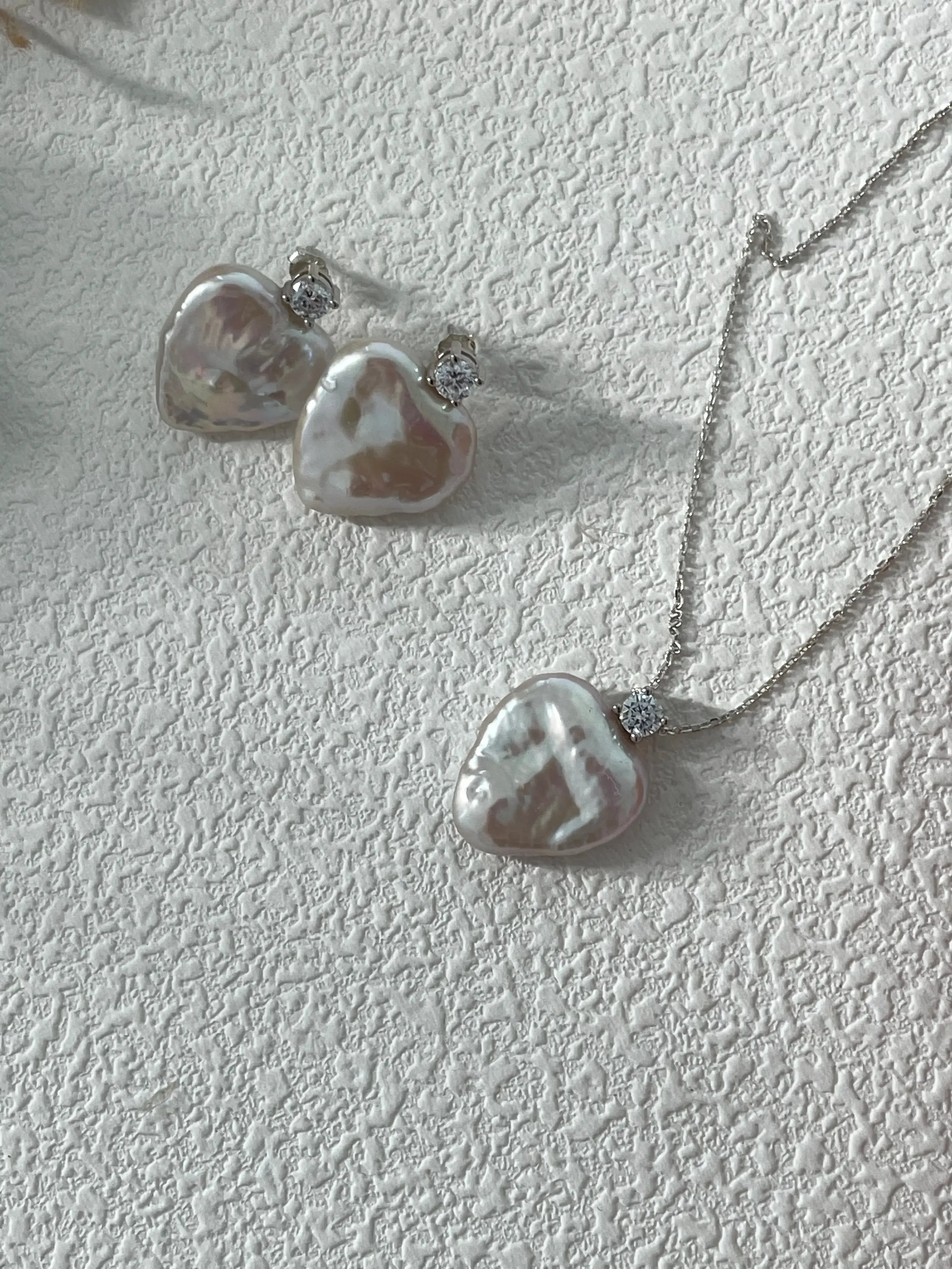 Heart-Shaped Baroque Freshwater Pearl Stud Earrings