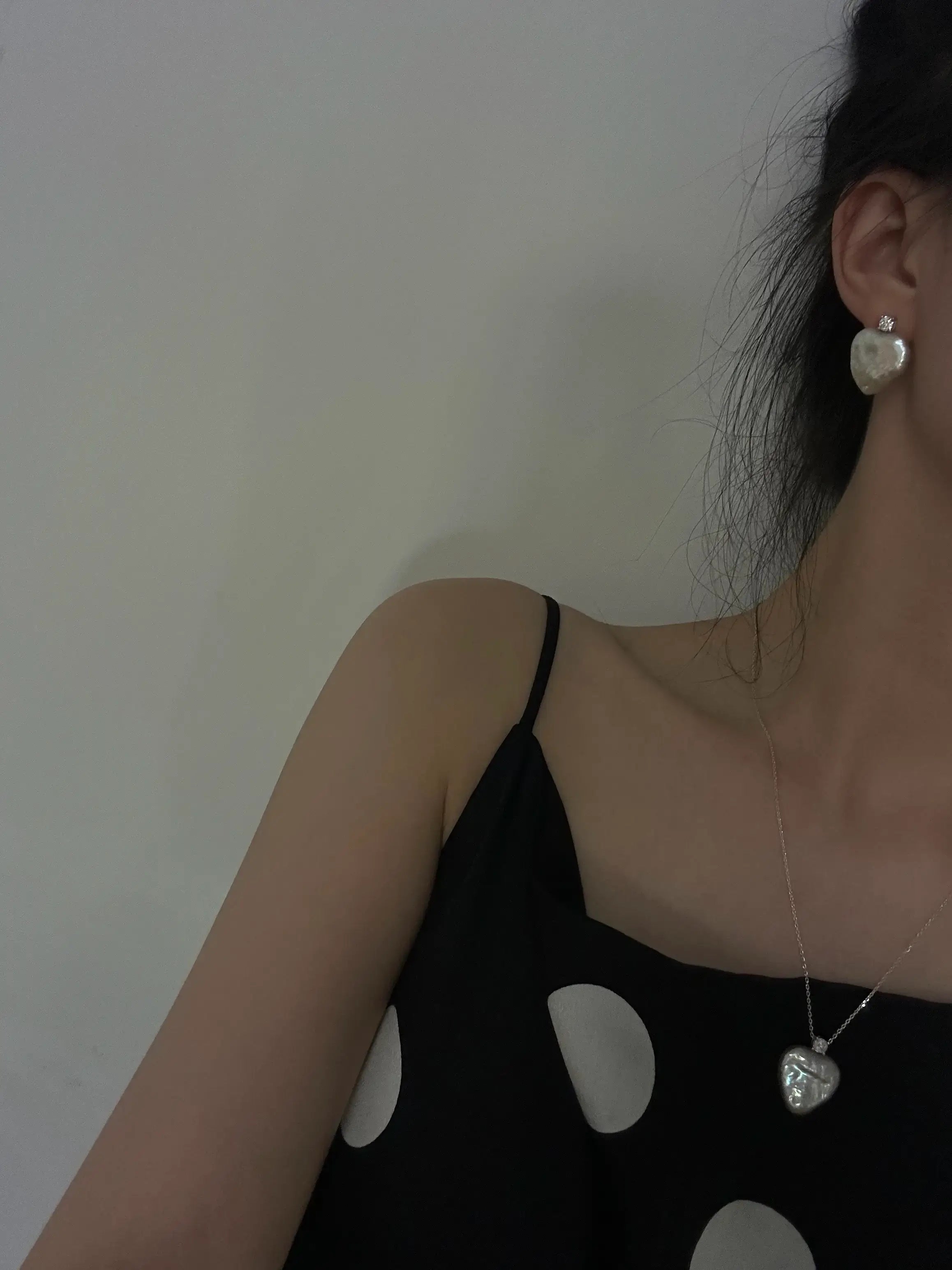 Heart-Shaped Baroque Freshwater Pearl Stud Earrings