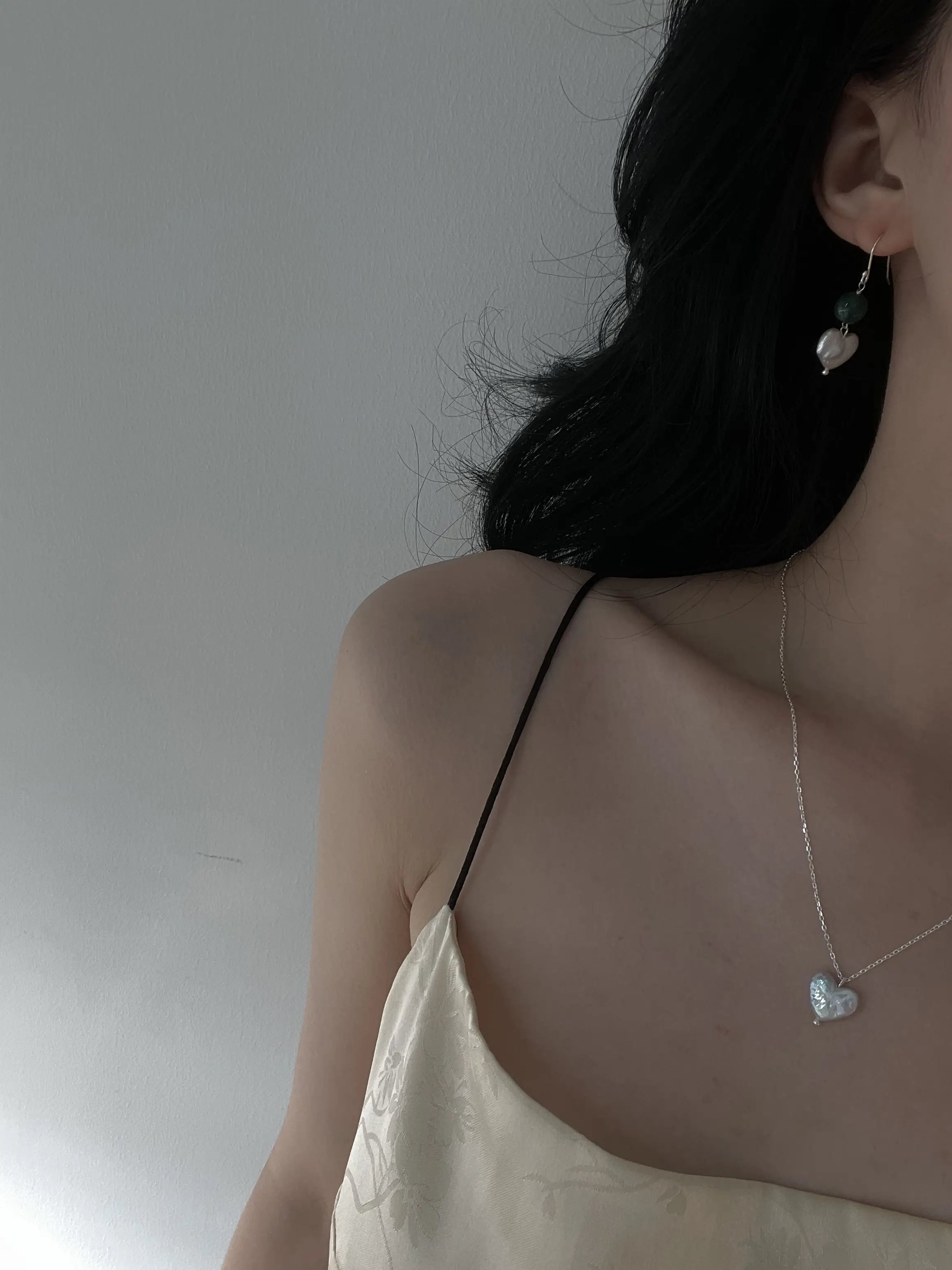 Ocean’s Heart Earrings – Lapis & Heart Pearl Drops