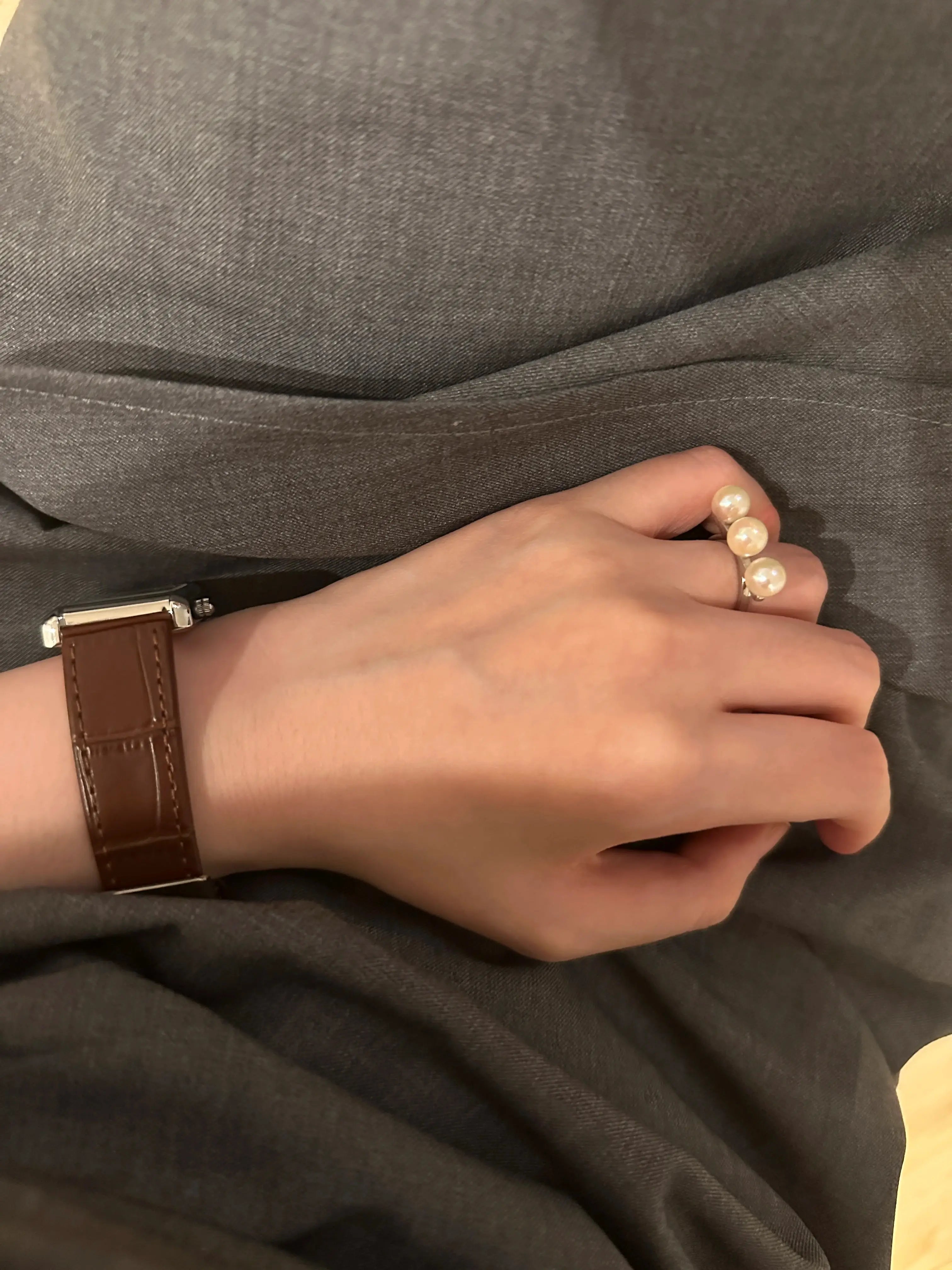 Sterling Silver Balancing Beam Freshwater Pearl Ring