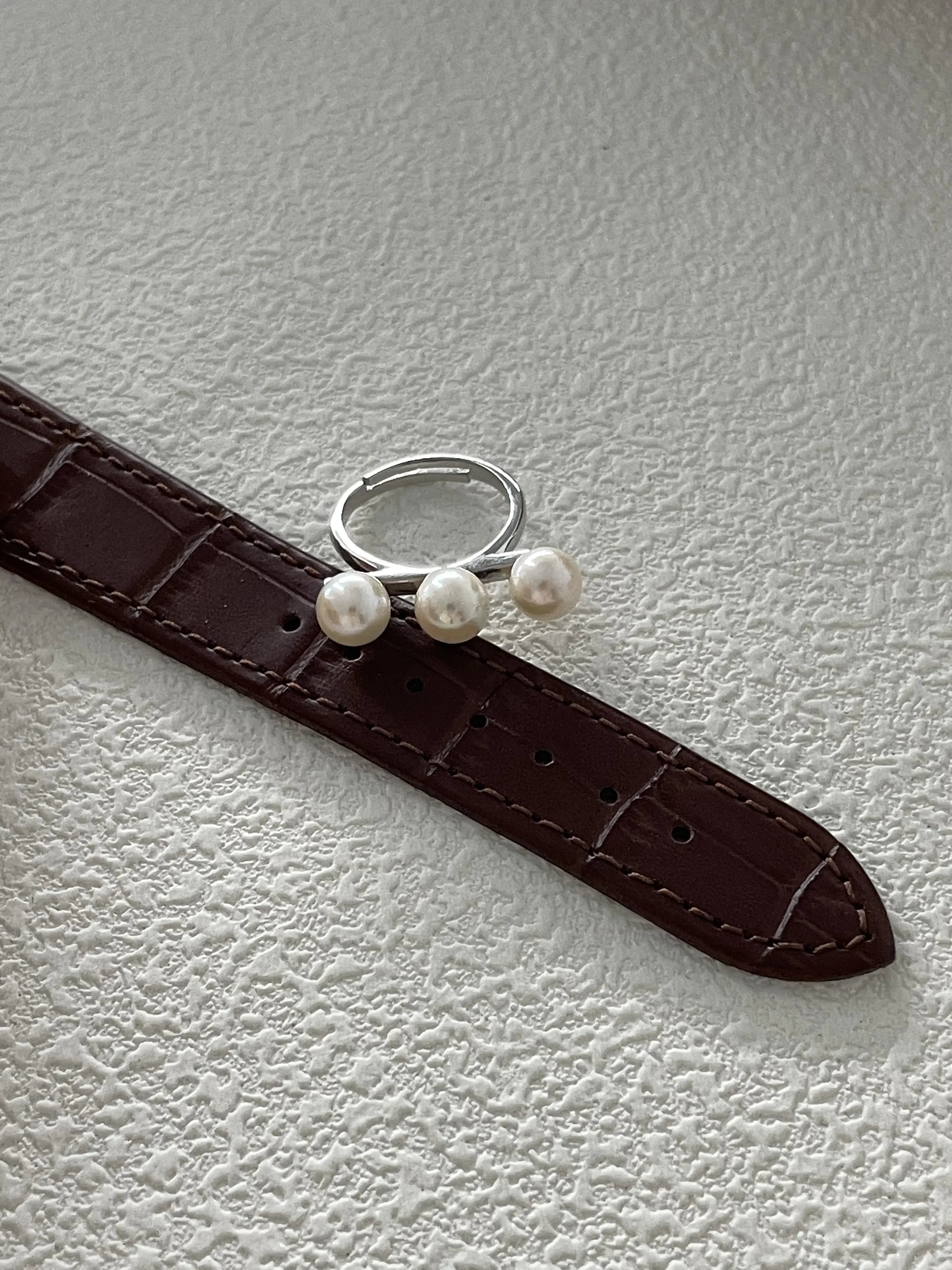 Sterling Silver Balancing Beam Freshwater Pearl Ring