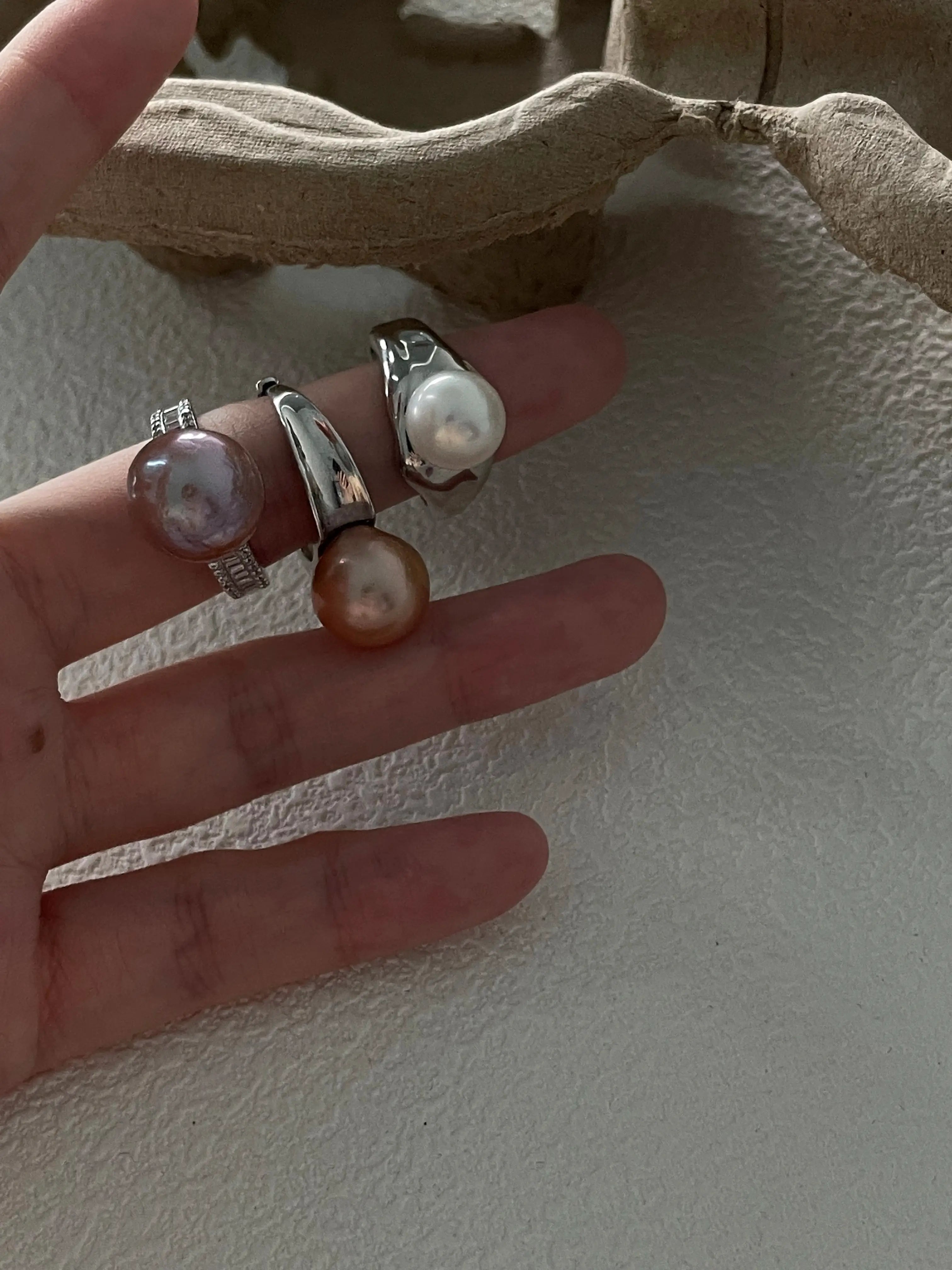 12mm Freshwater Pearl Sterling Silver Ring