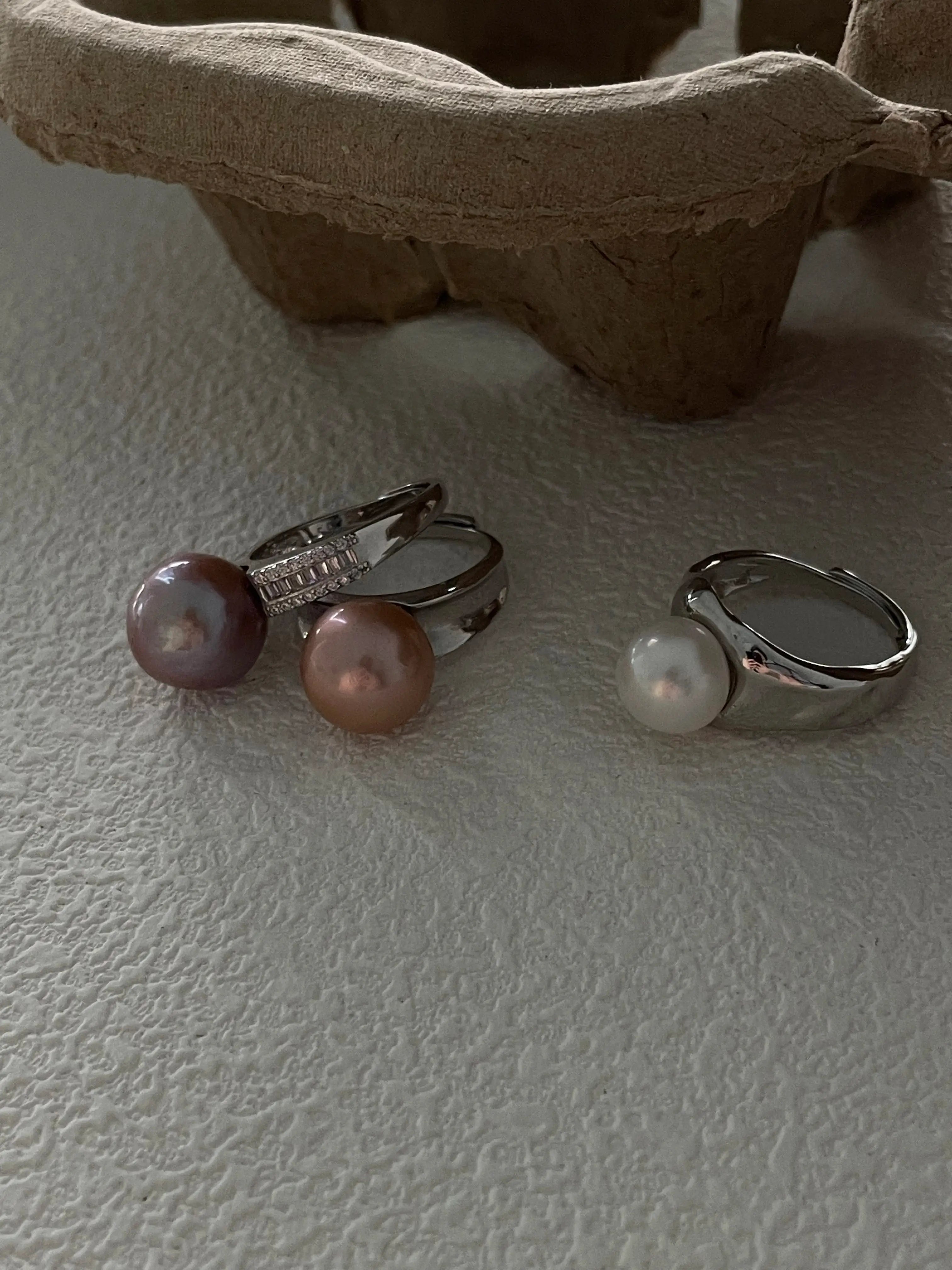 12mm Freshwater Pearl Sterling Silver Ring