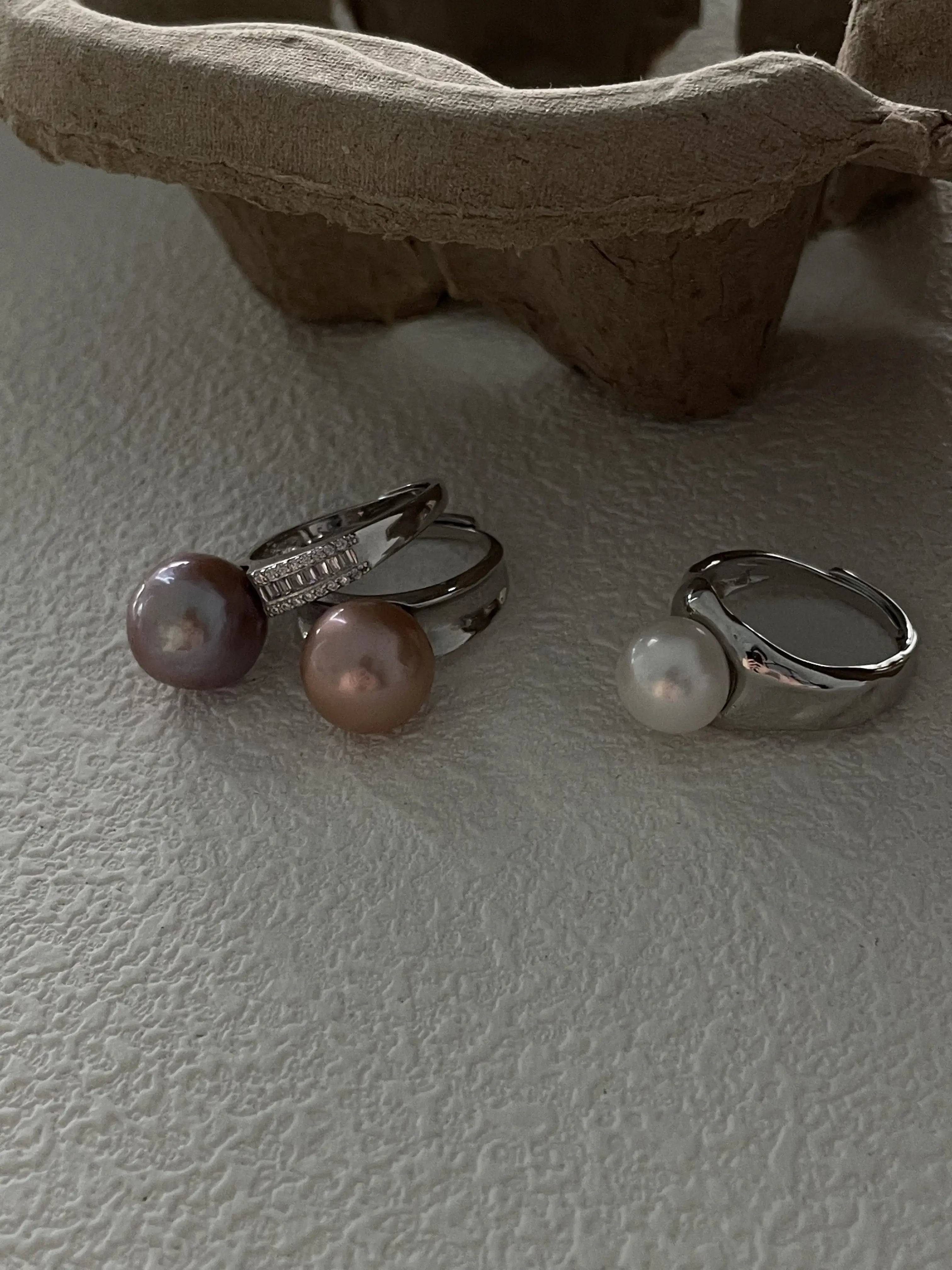 Ripple Sterling Silver Freshwater Pearl Ring