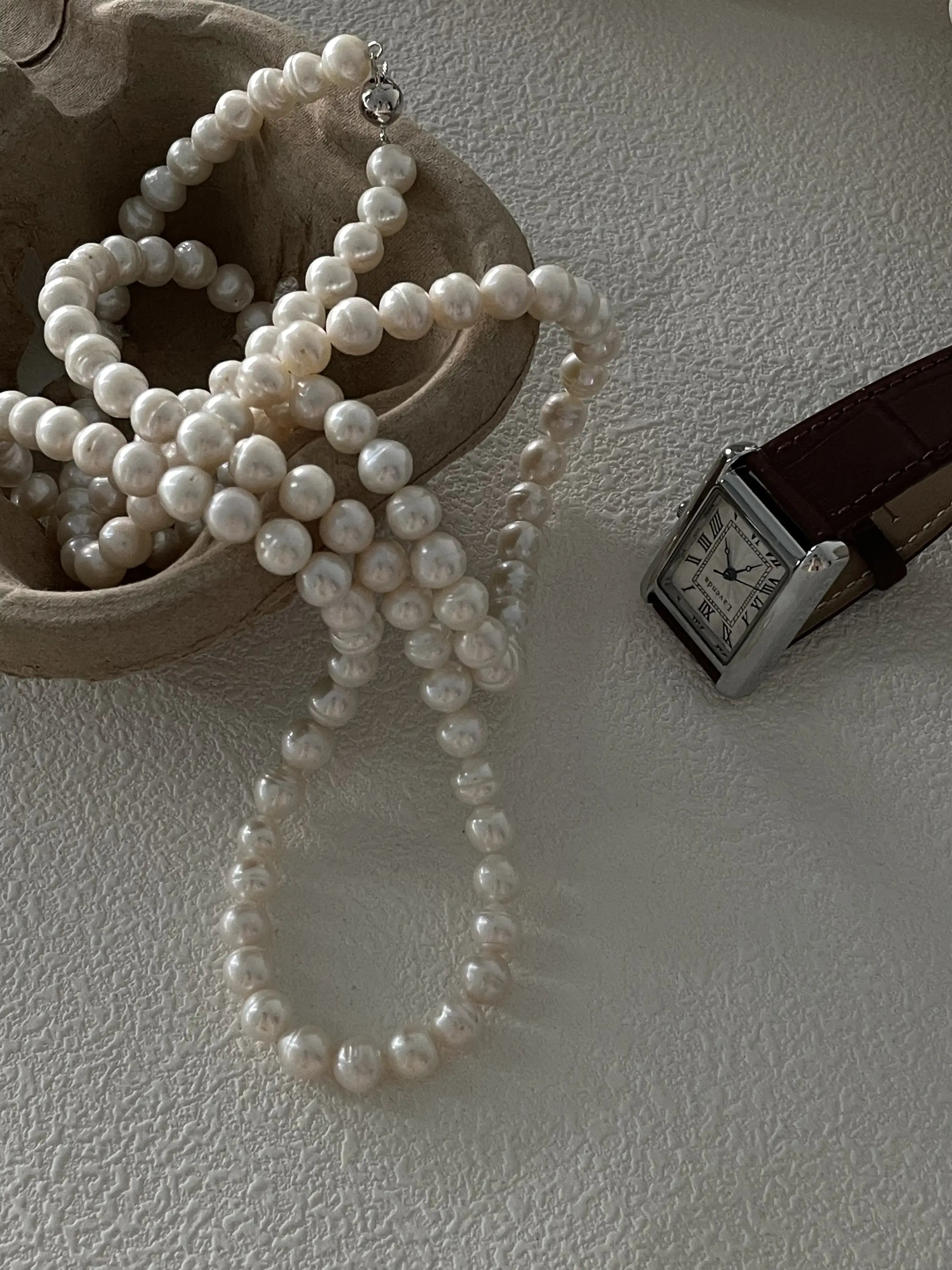 Wrap-Around Circled Pearl Necklace