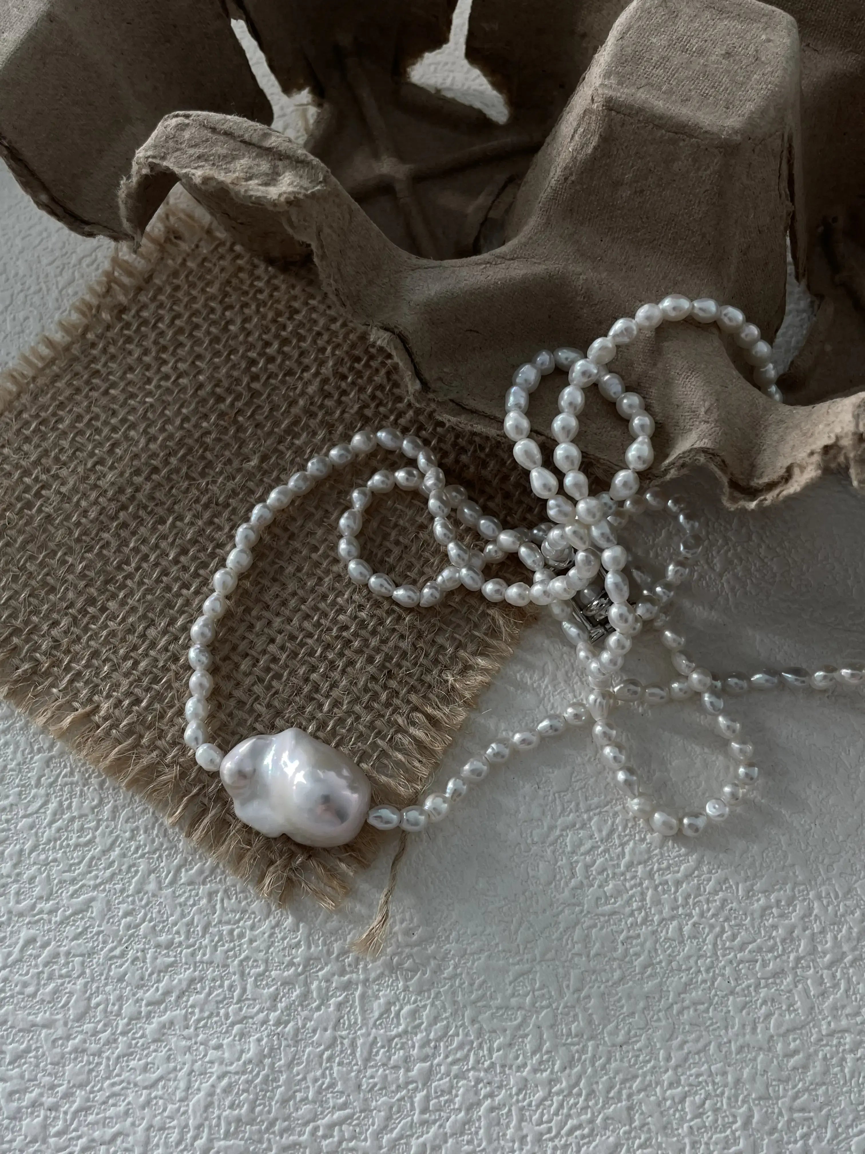 Freshwater Baroque Pearl Double Strand Necklace