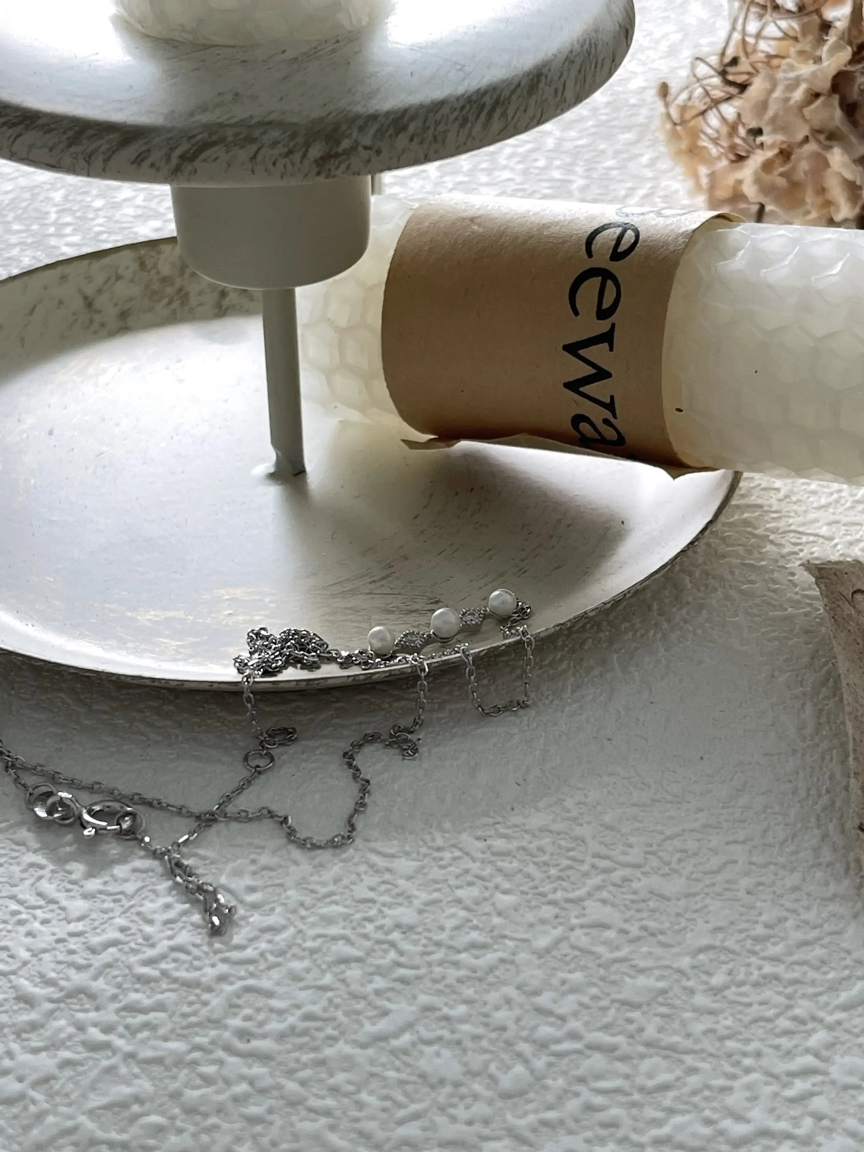 18K Gold Mini Pearl Necklace