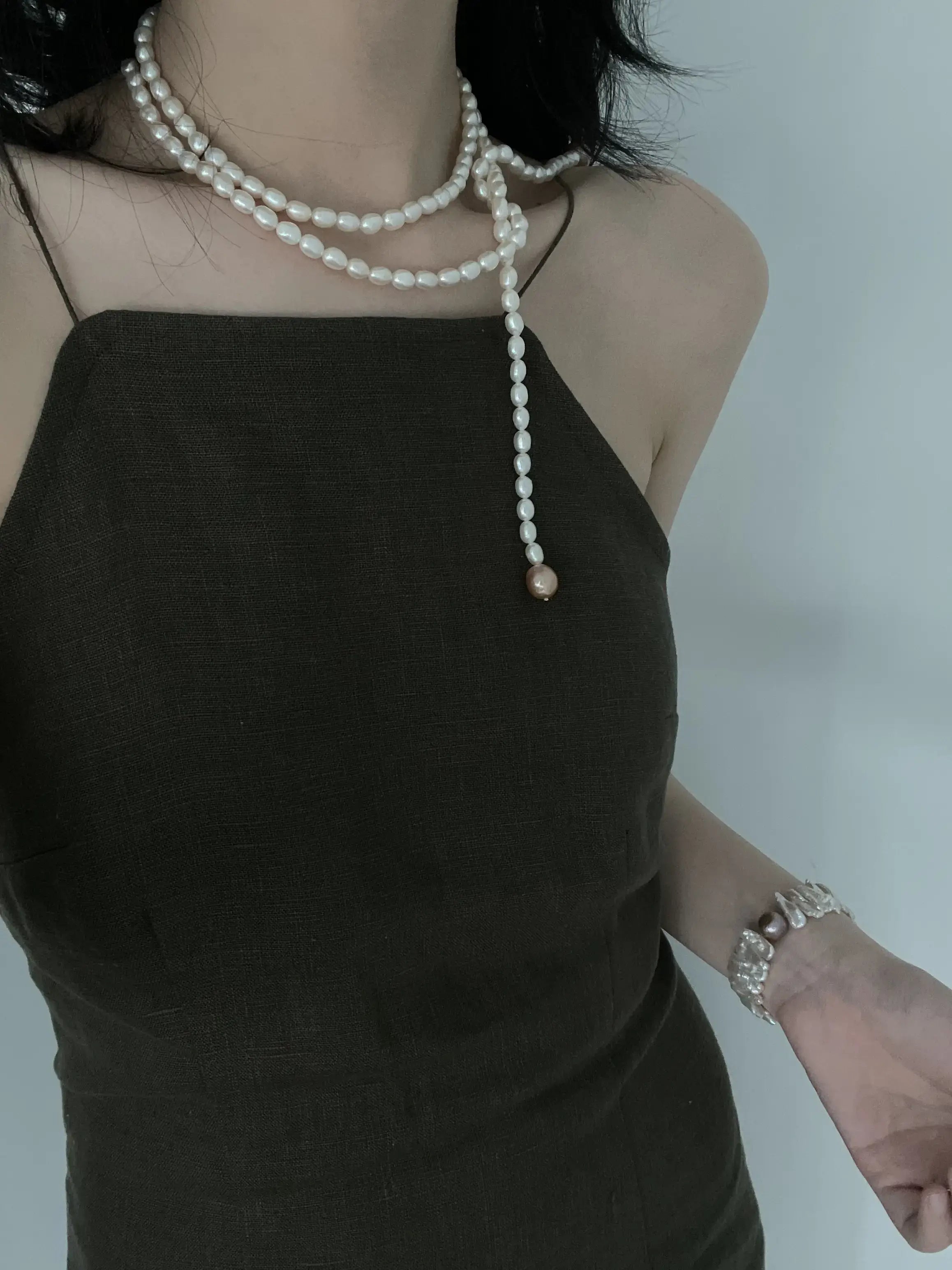 Wrap-Around Long Freshwater Pearl Necklace