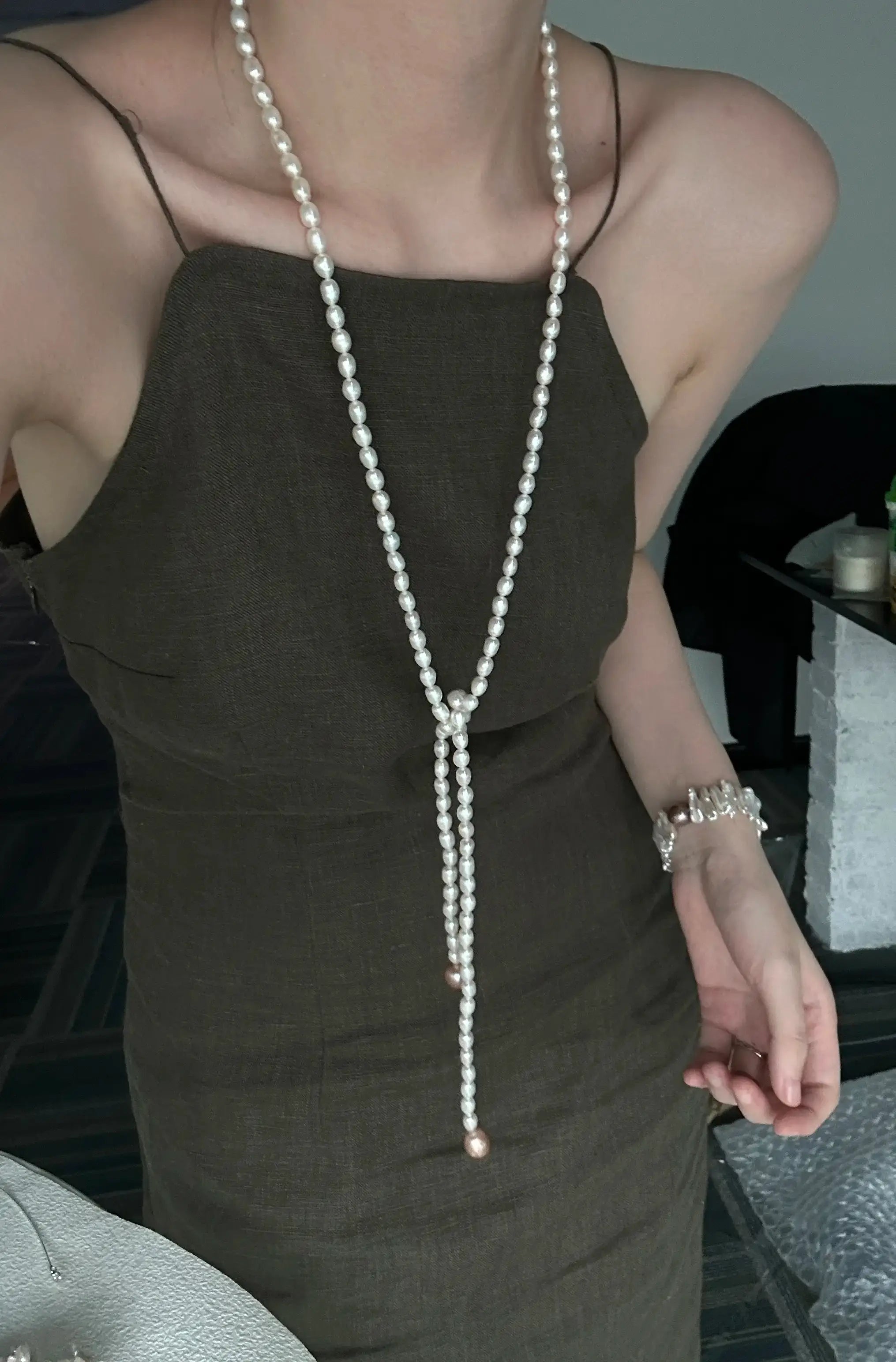 Wrap-Around Long Freshwater Pearl Necklace