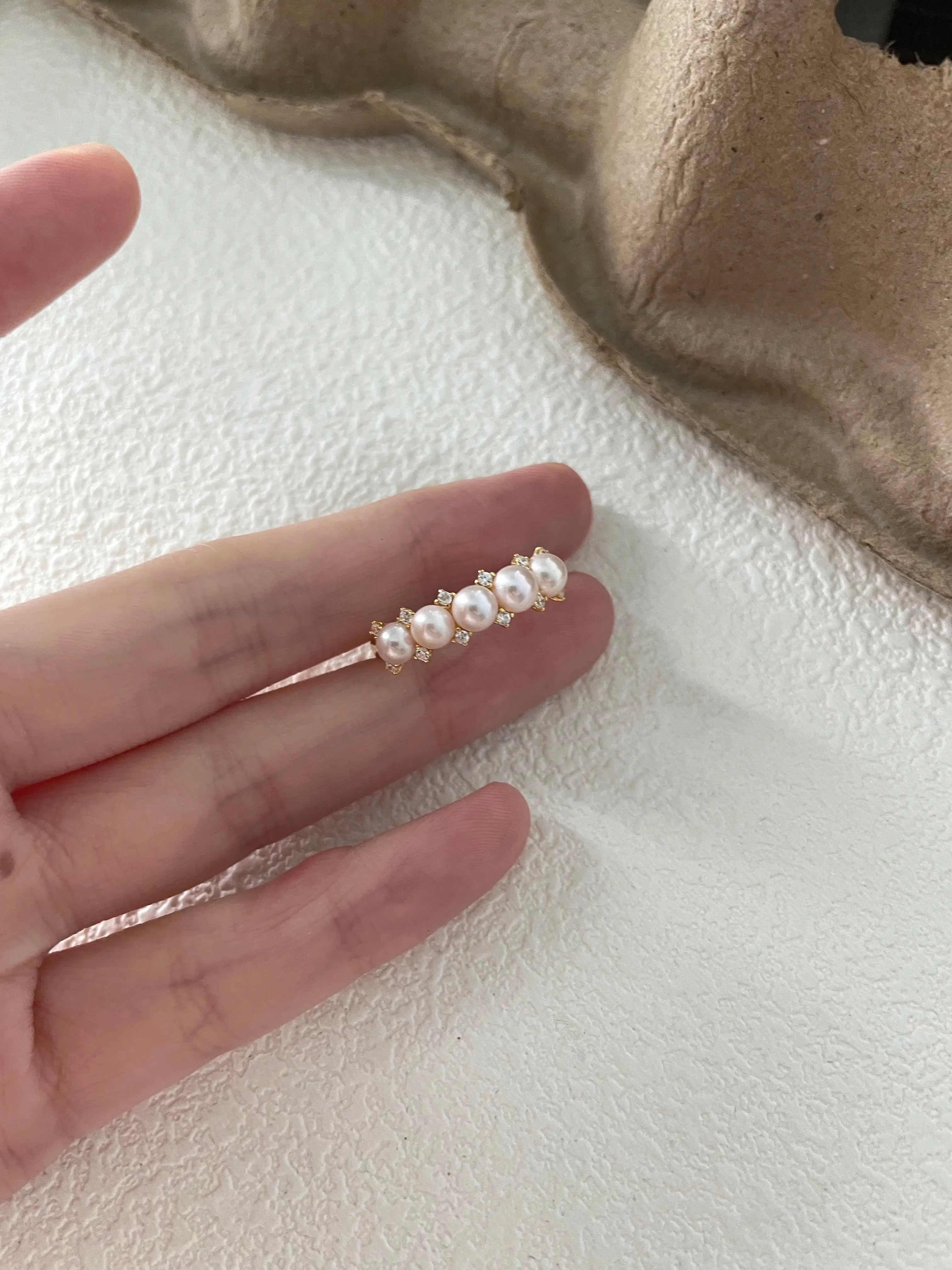 18K Gold Multi-Pearl Freshwater Ring