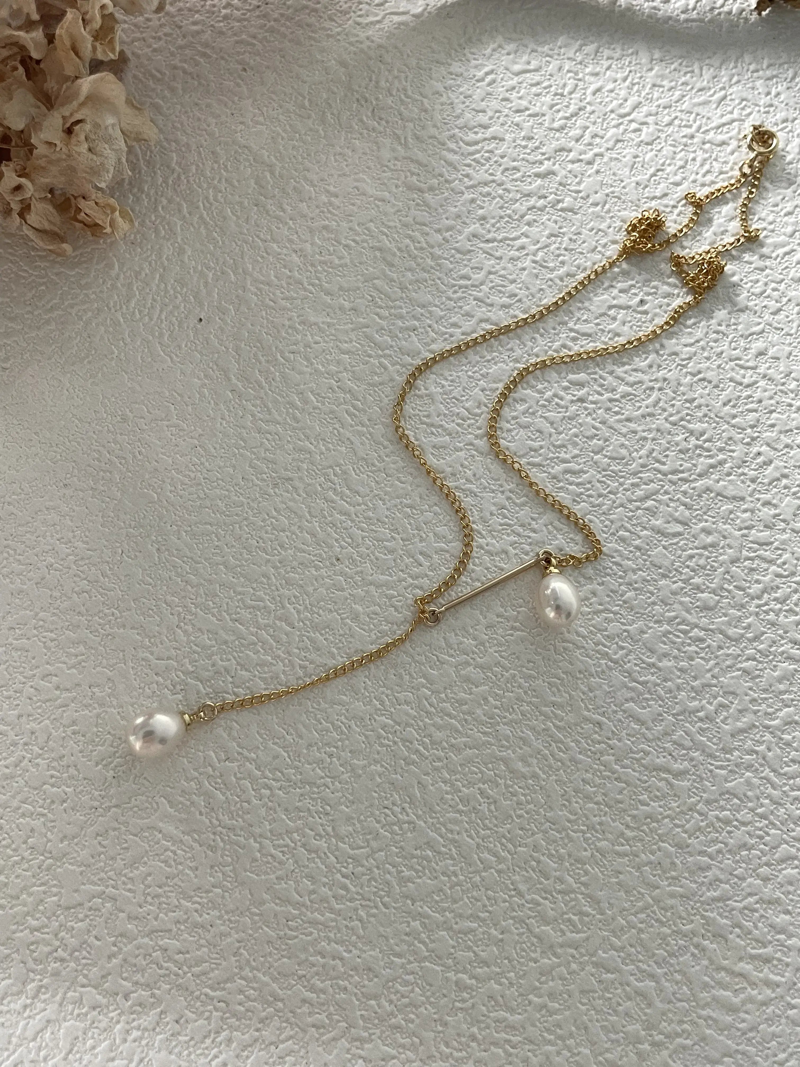 14K Gold Dual Pearl Wrap-Around Long Necklace