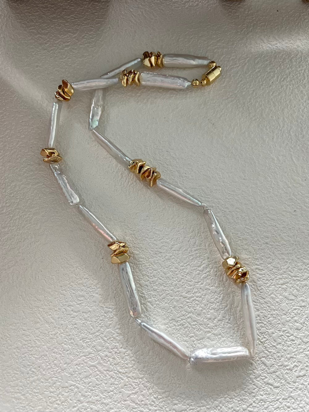 14K Gold Baroque Pearl Strand Necklace
