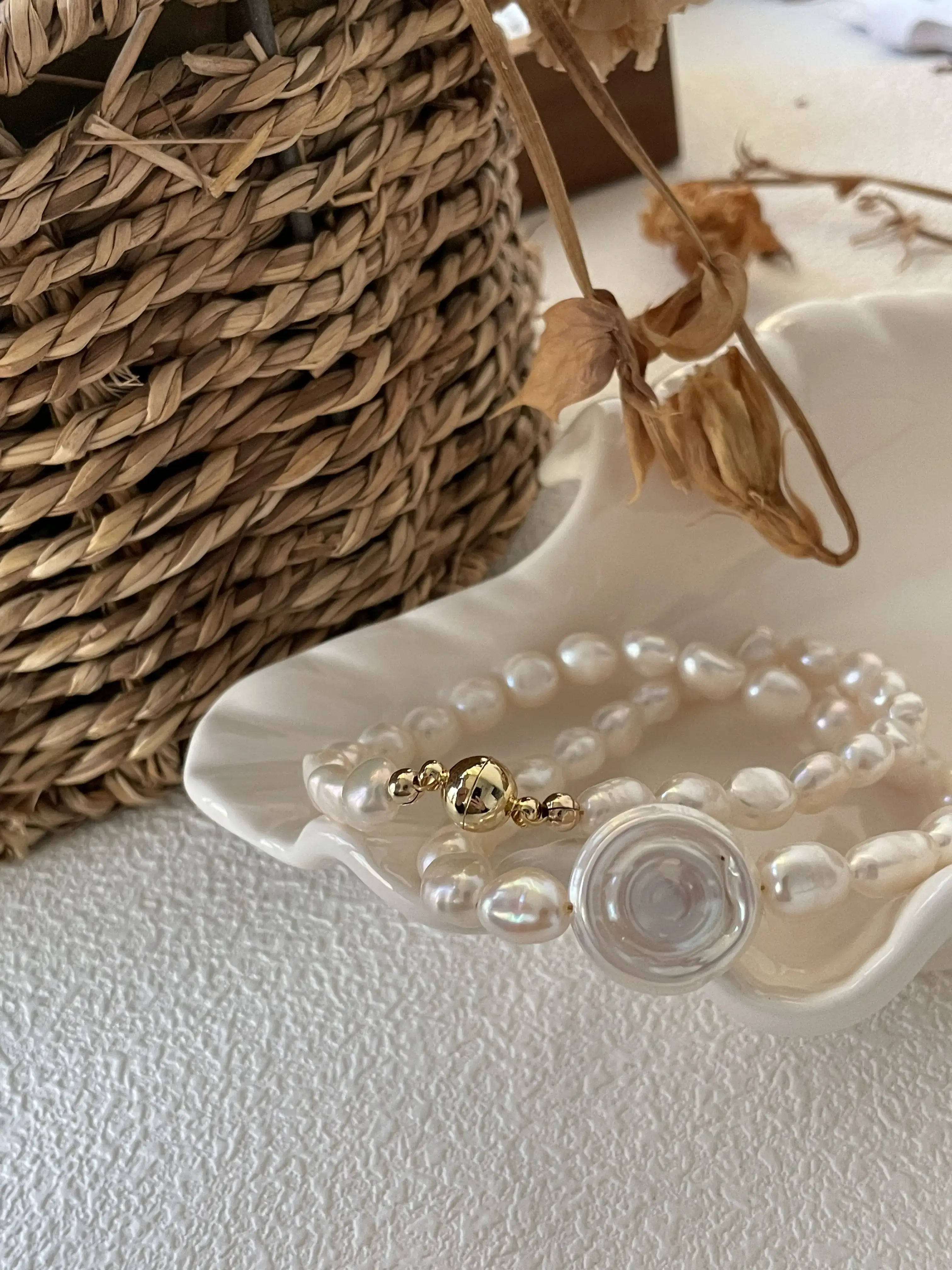 Vintage Baroque Pearl Strand Necklace