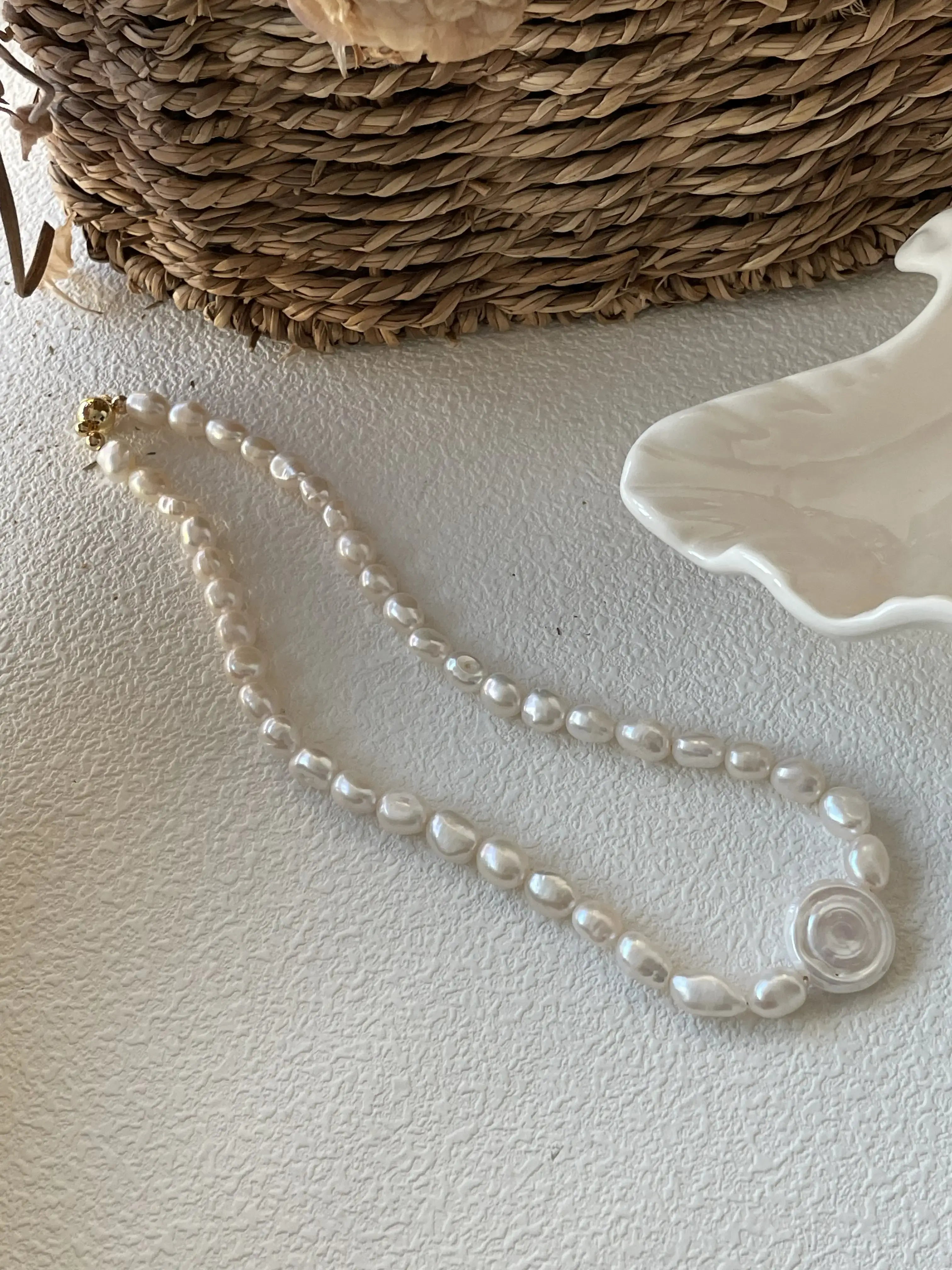 Vintage Baroque Pearl Strand Necklace