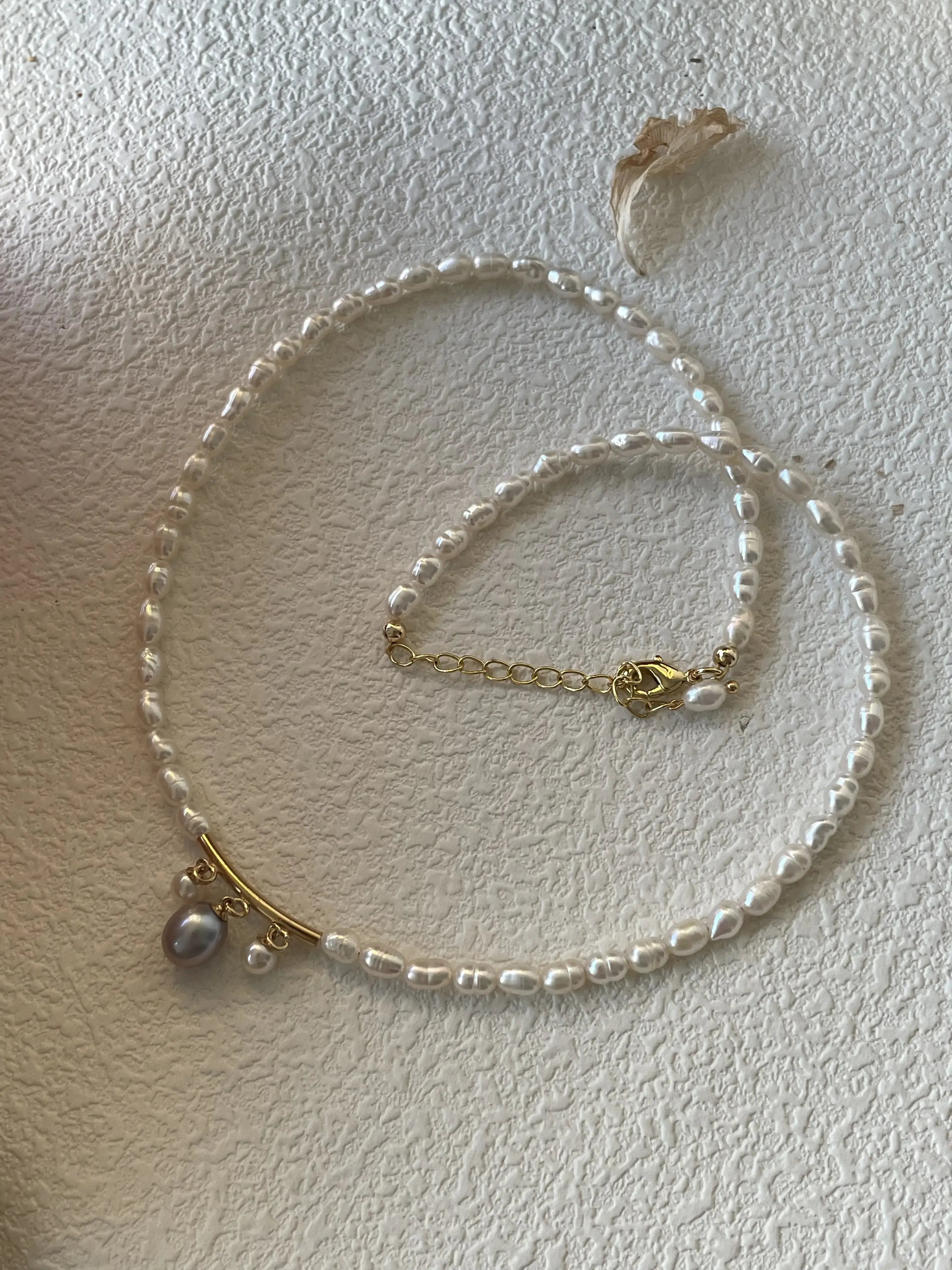 14K Gold Freshwater Pearl Mini Pendant Necklace