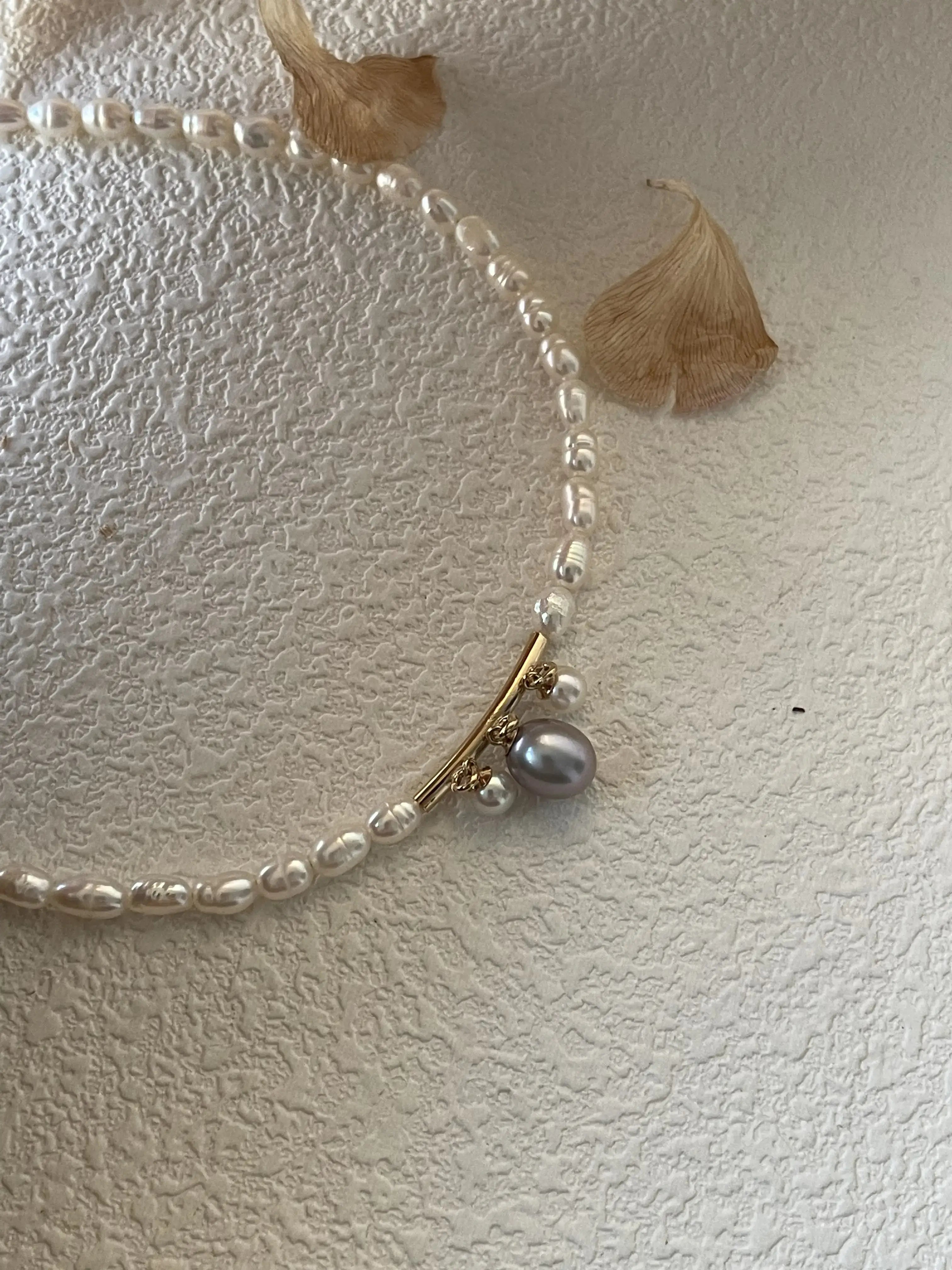 14K Gold Freshwater Pearl Mini Pendant Necklace