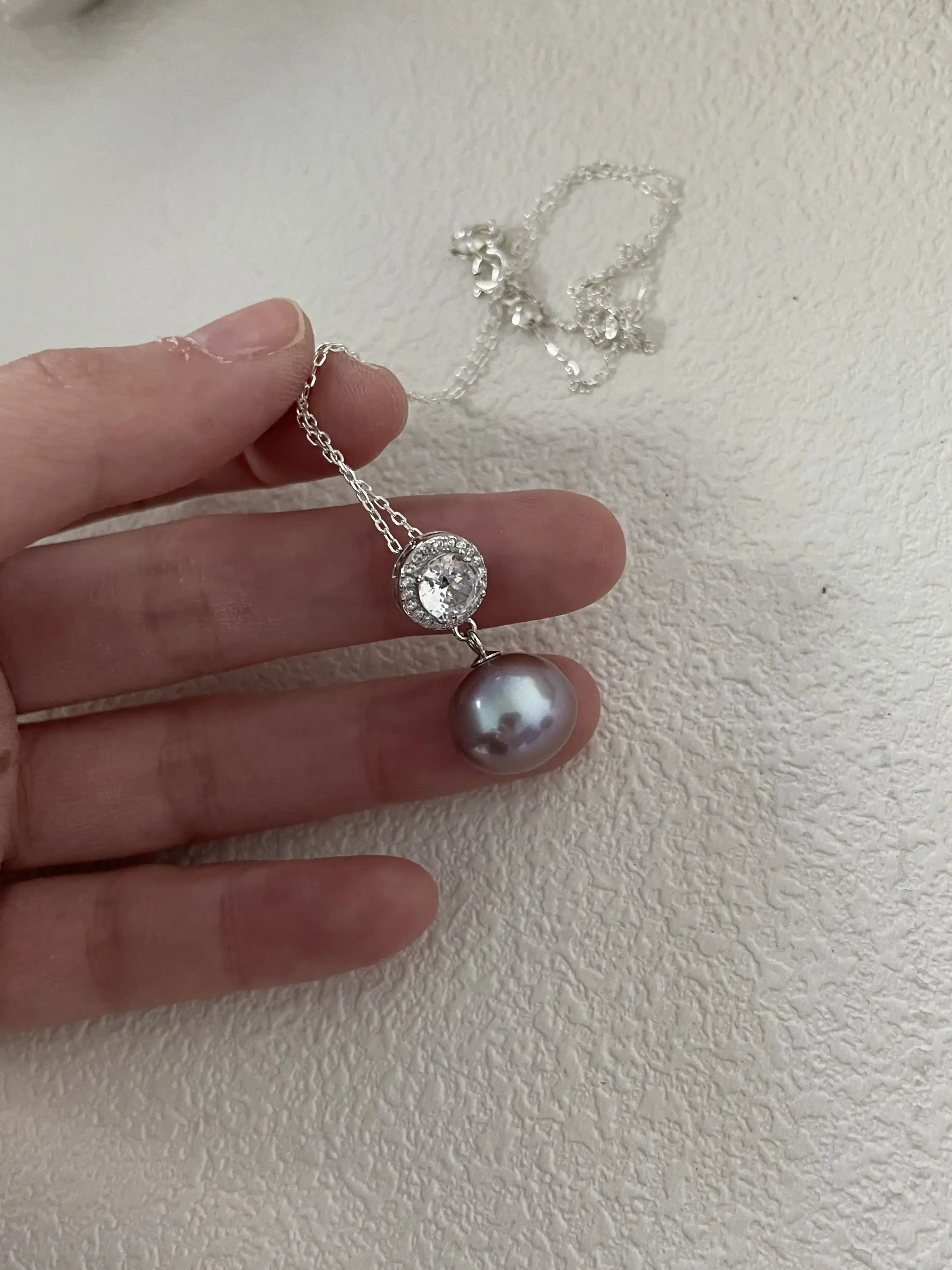 Purple Edison Pearl Pendant Necklace