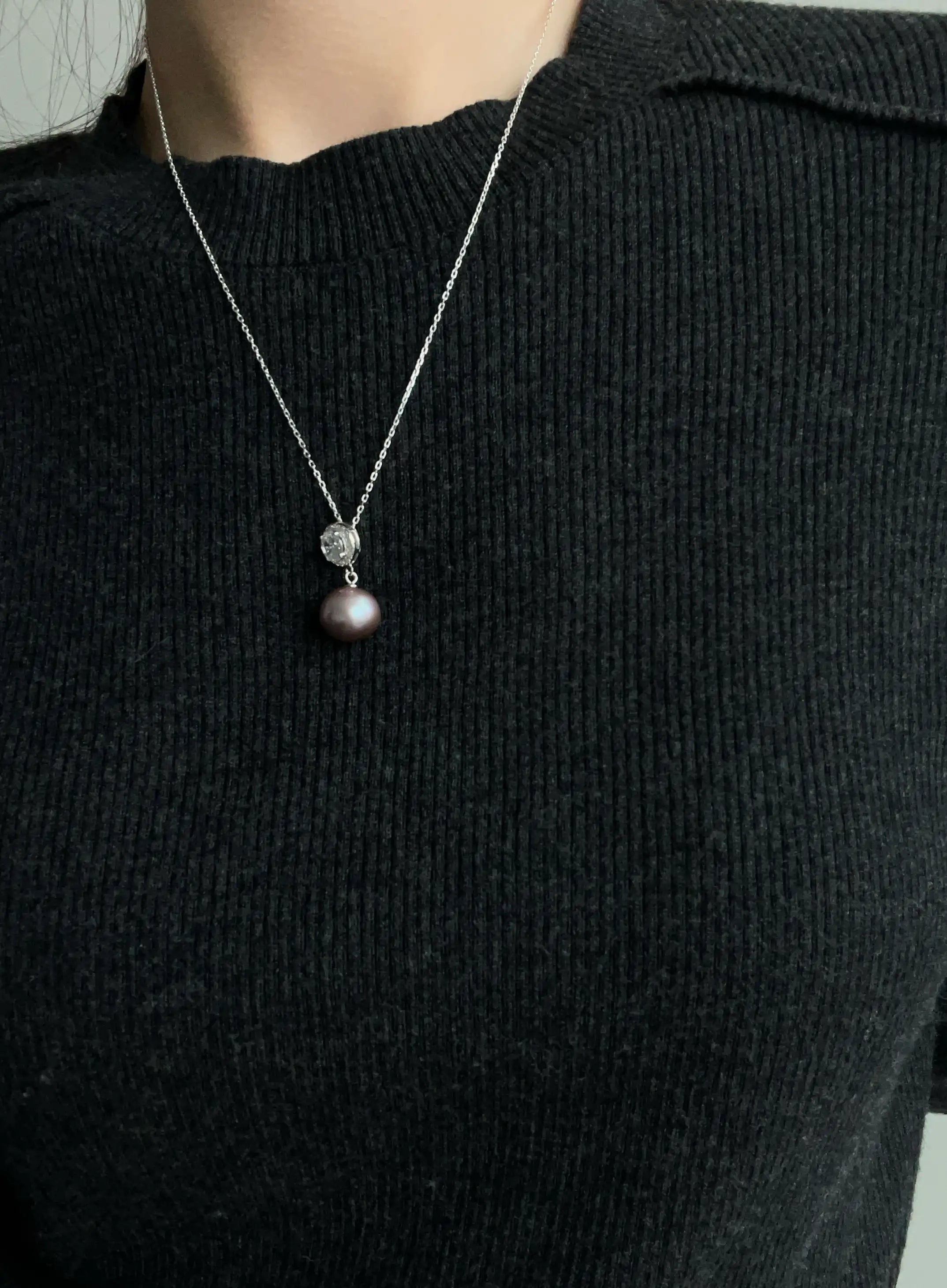 Purple Edison Pearl Pendant Necklace