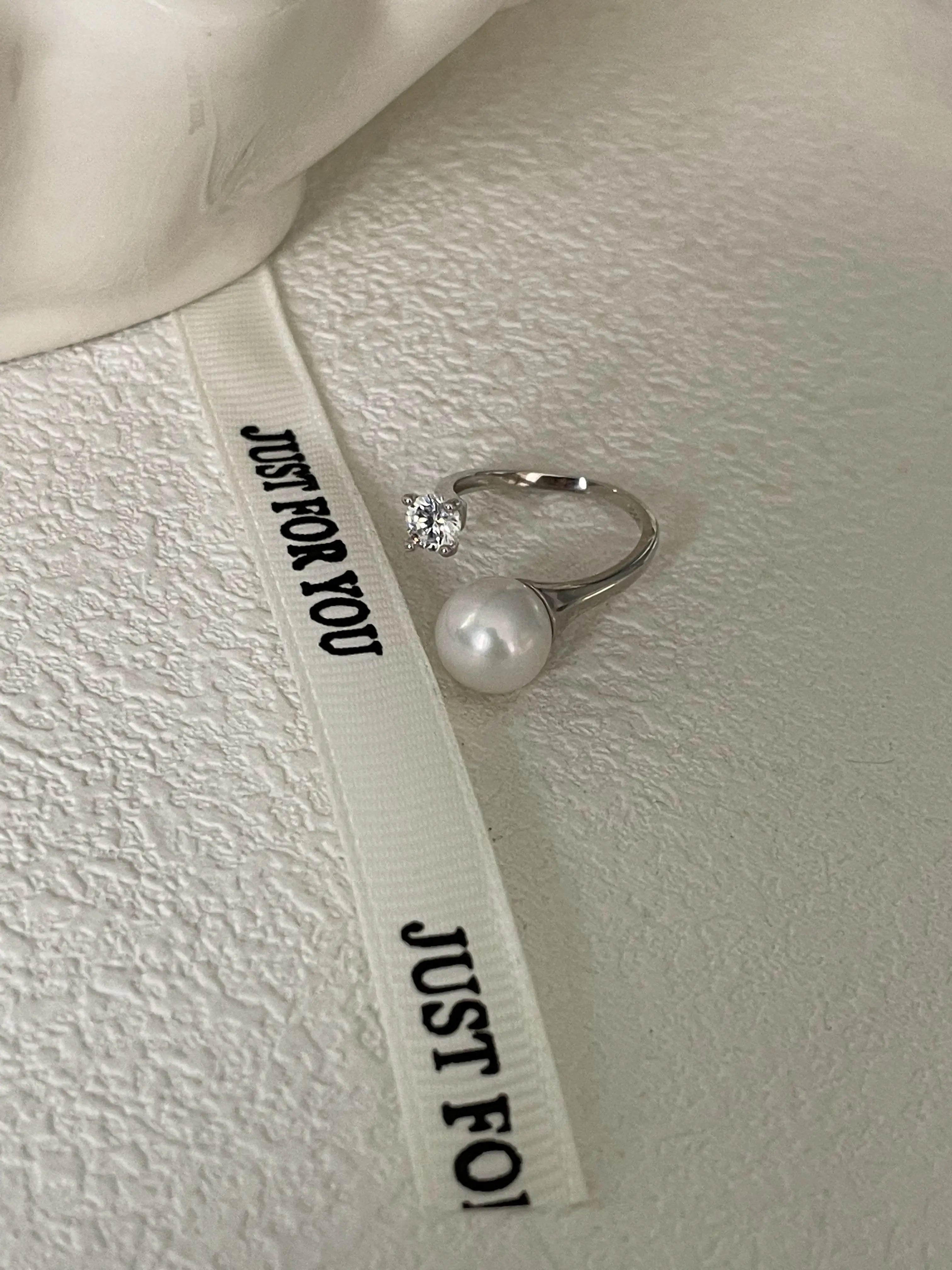 Starlit Grace - Diamond Freshwater Pearl Ring