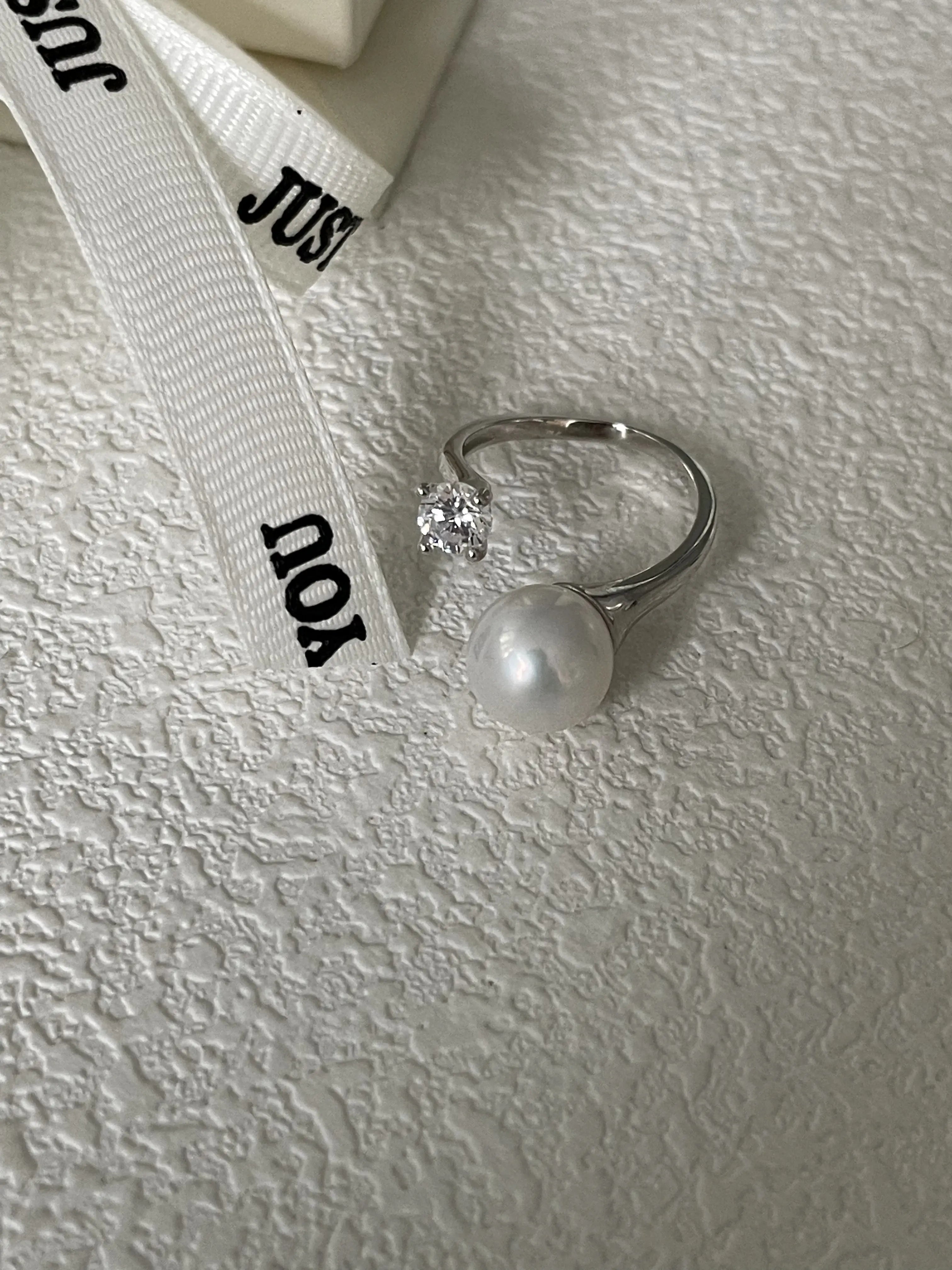 Starlit Grace - Diamond Freshwater Pearl Ring