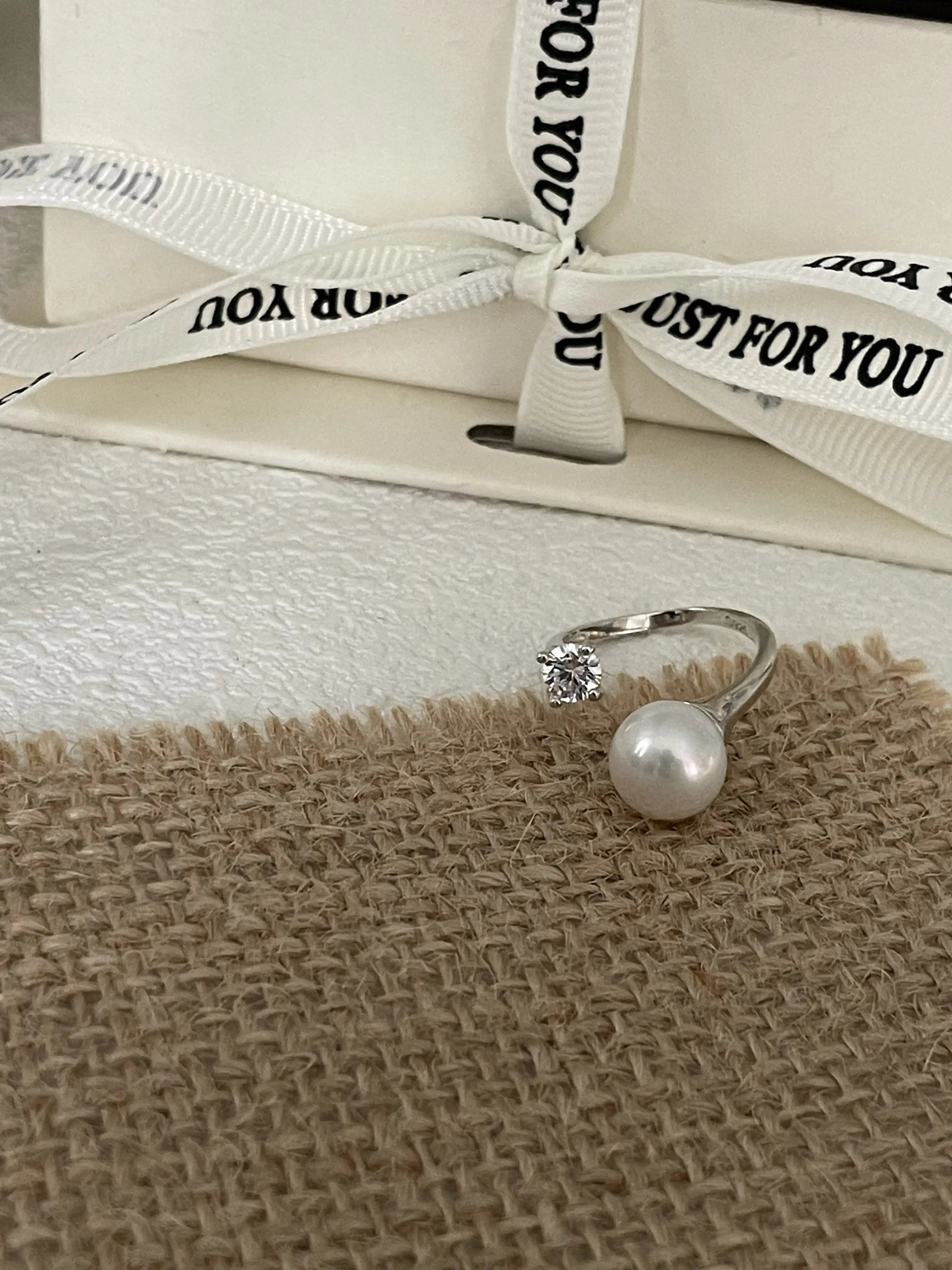 Starlit Grace - Diamond Freshwater Pearl Ring