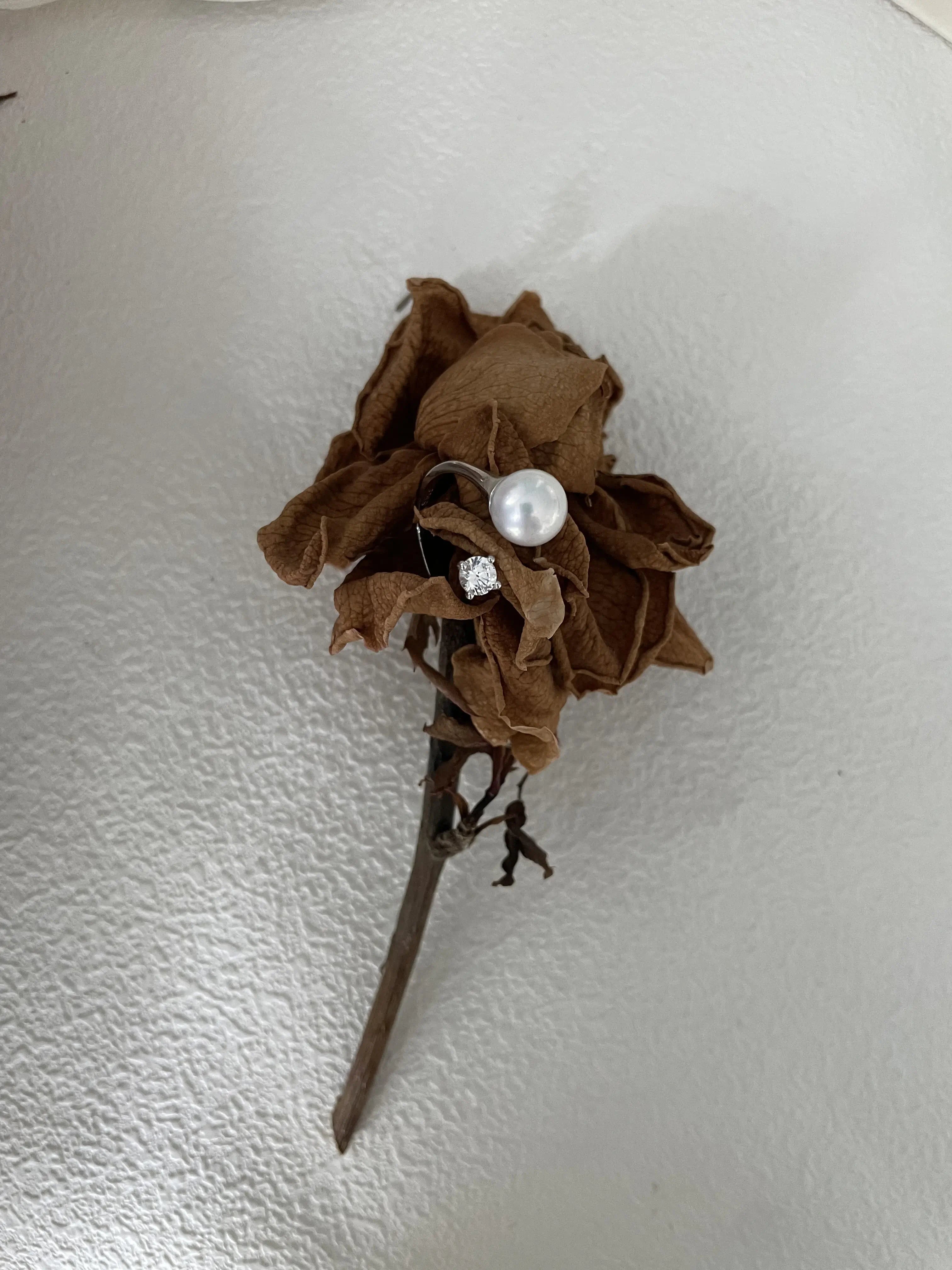 Starlit Grace - Diamond Freshwater Pearl Ring