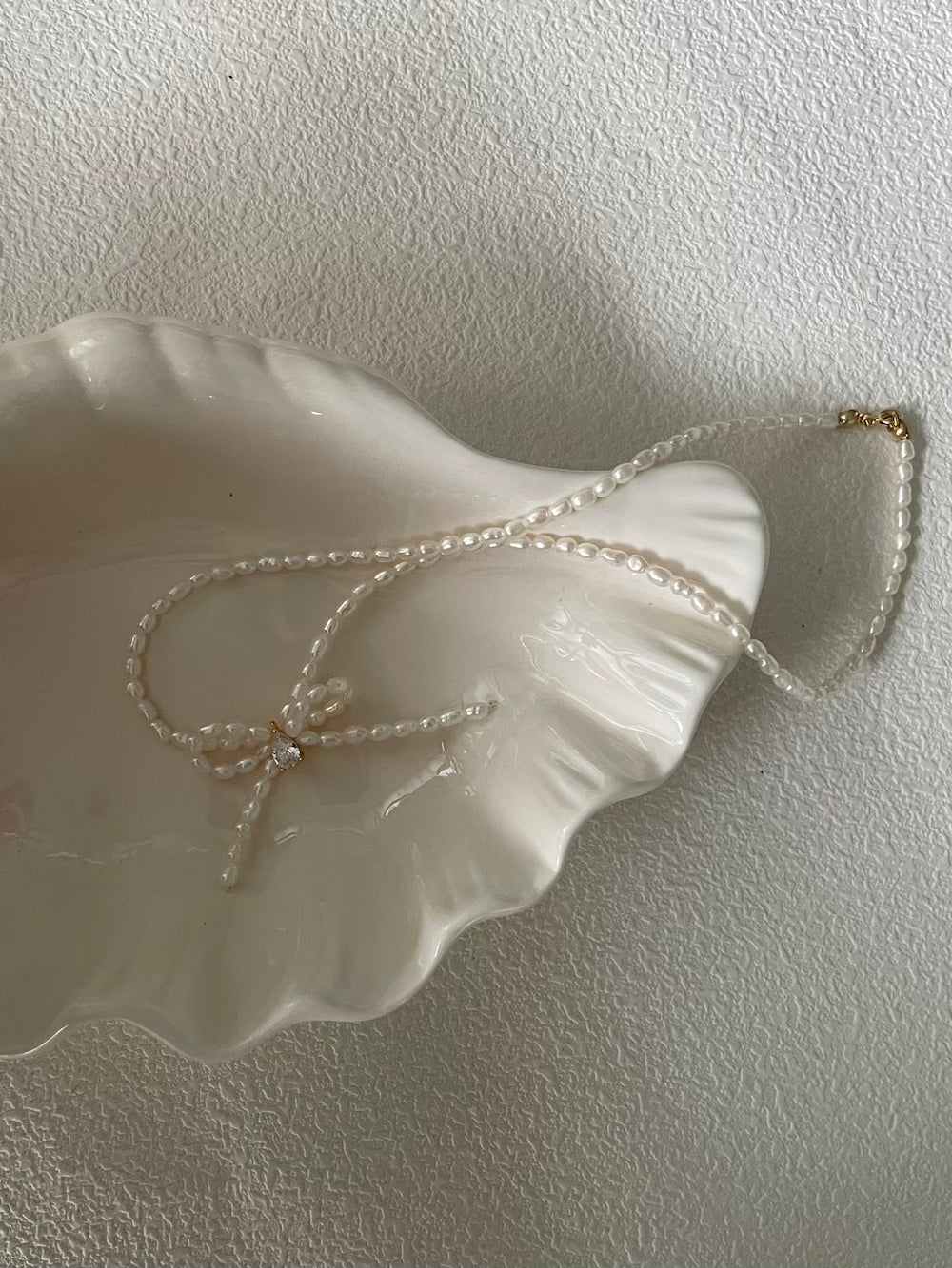 Cute Bow Mini Freshwater Pearl Necklace