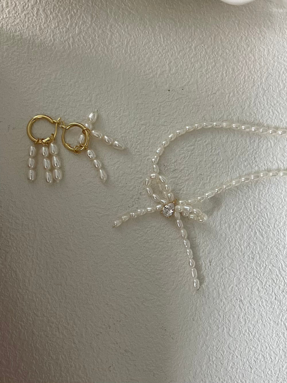 Cute Bow Mini Freshwater Pearl Necklace