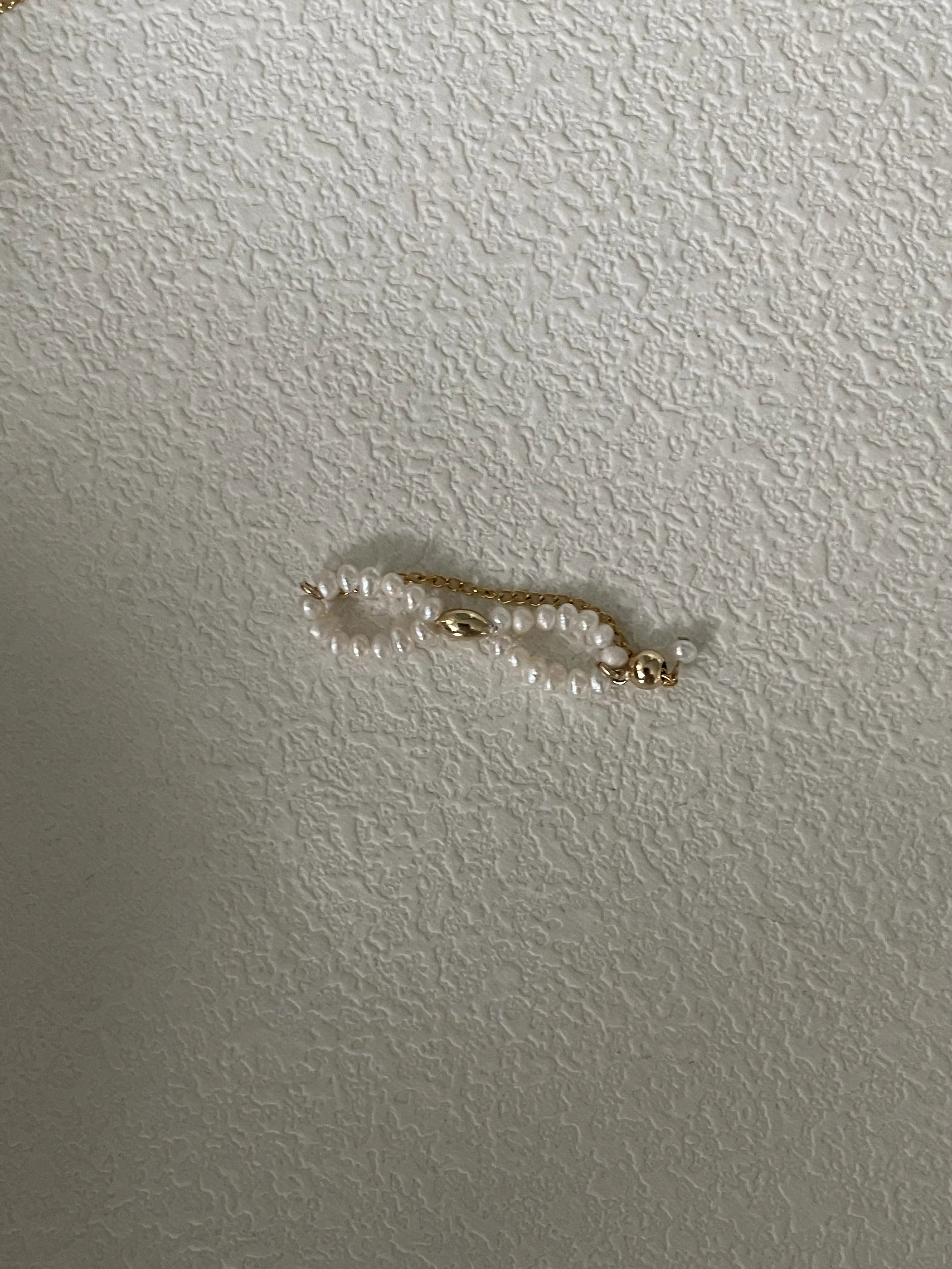 14K Gold Bowknot baby Pearl Stretchable Ring