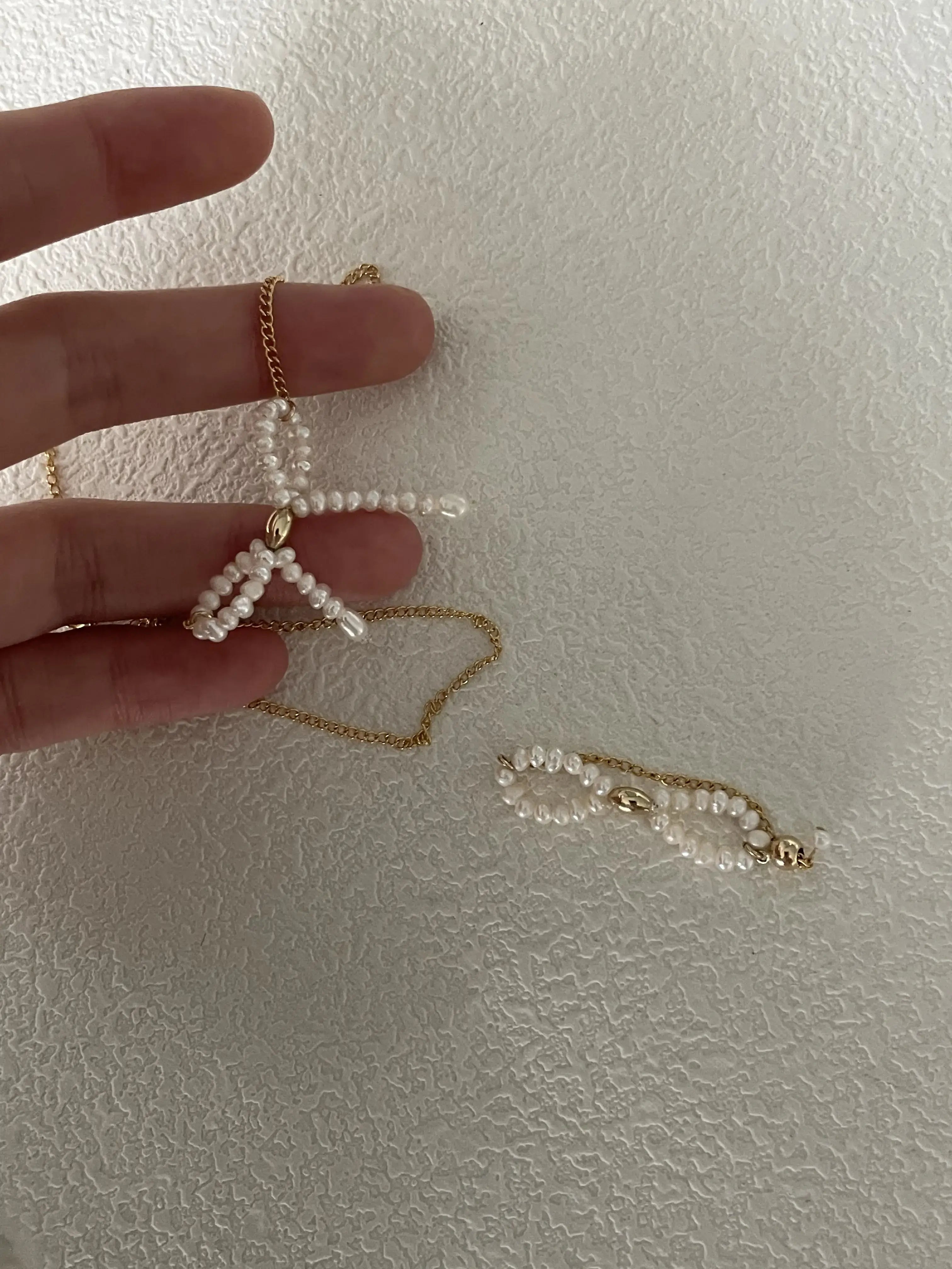 14K Gold Bow Freshwater Pearl Choker