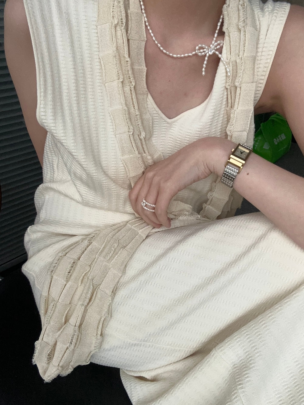 Cute Bow Mini Freshwater Pearl Necklace