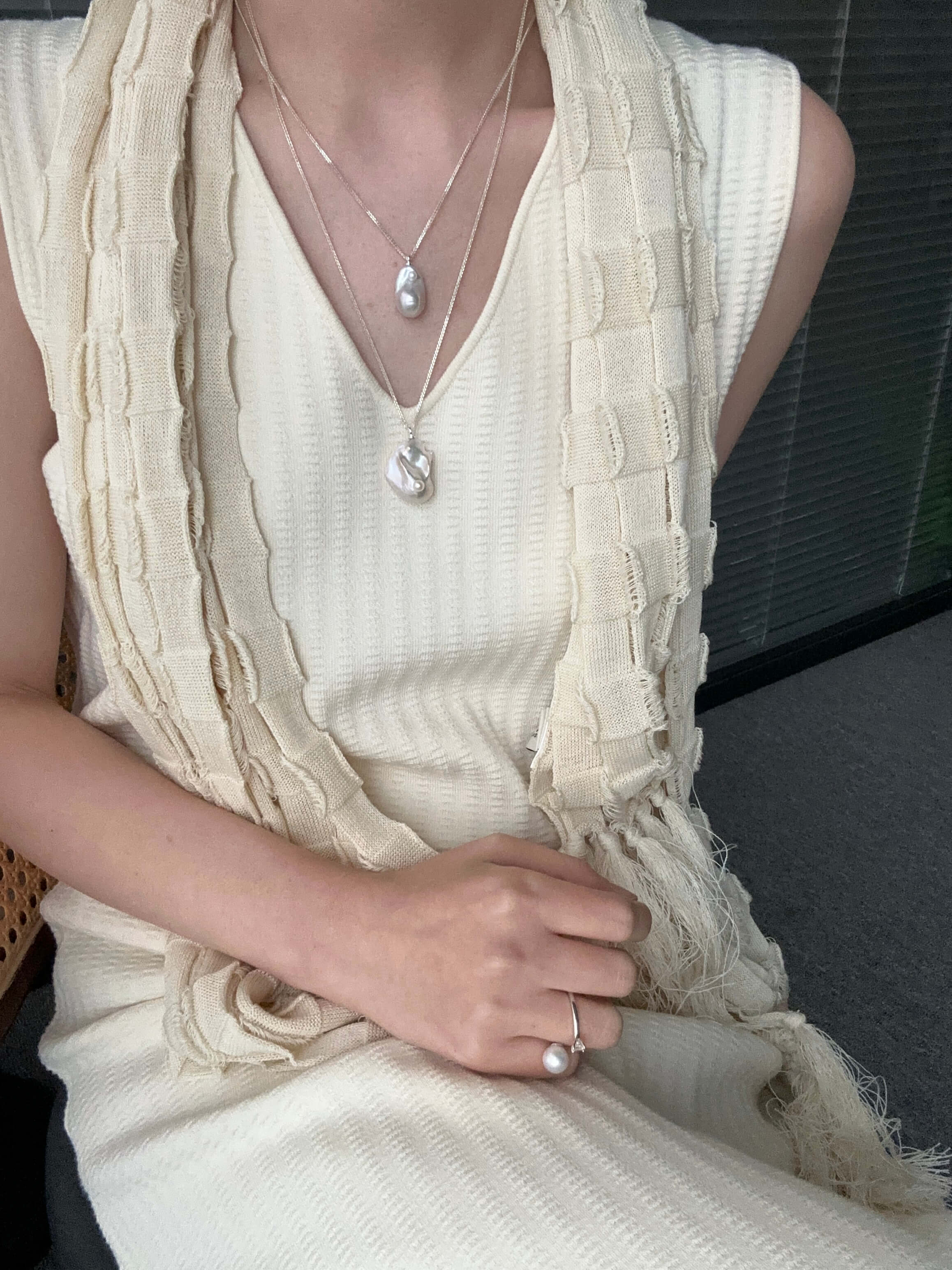 Starlit Grace - Diamond Freshwater Pearl Ring