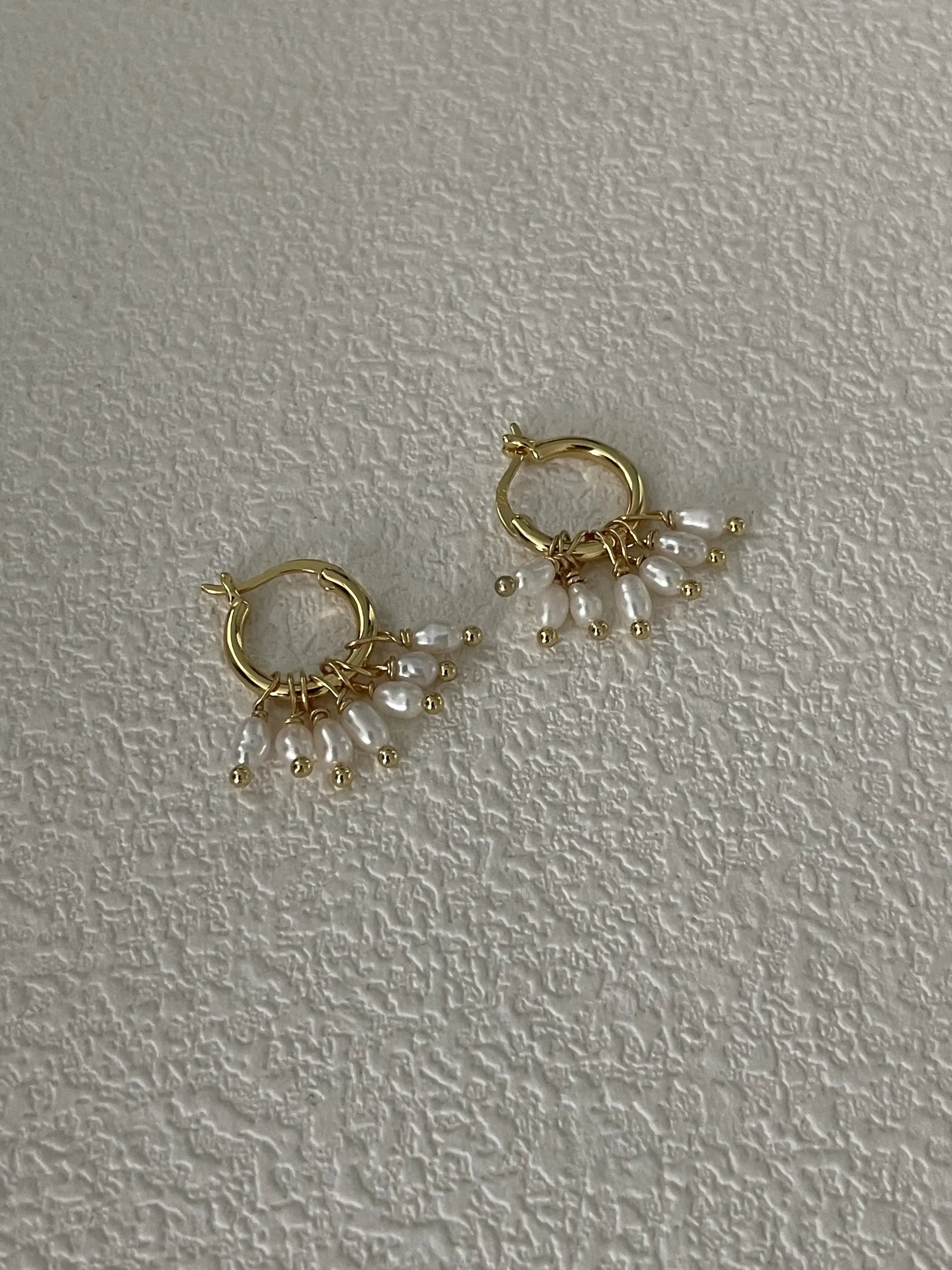 Vintage Rice Pearl Suspended Earrings